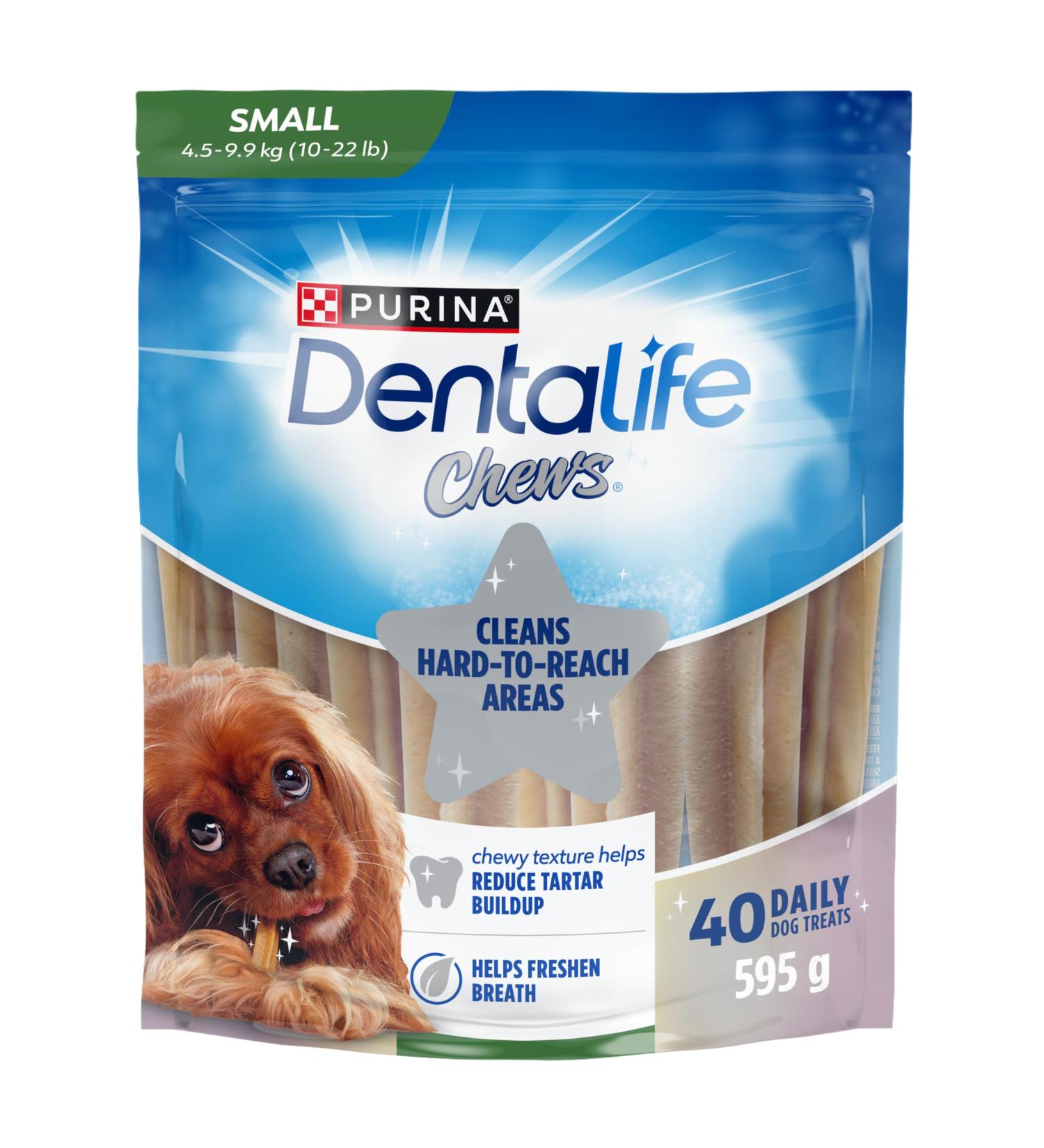 DentaLife Chews Dog Treats for Small Breed Dogs - 595 g Pouch (1 Pack) 40 count (Pack of 1) - Buy Online on GoSupps.com