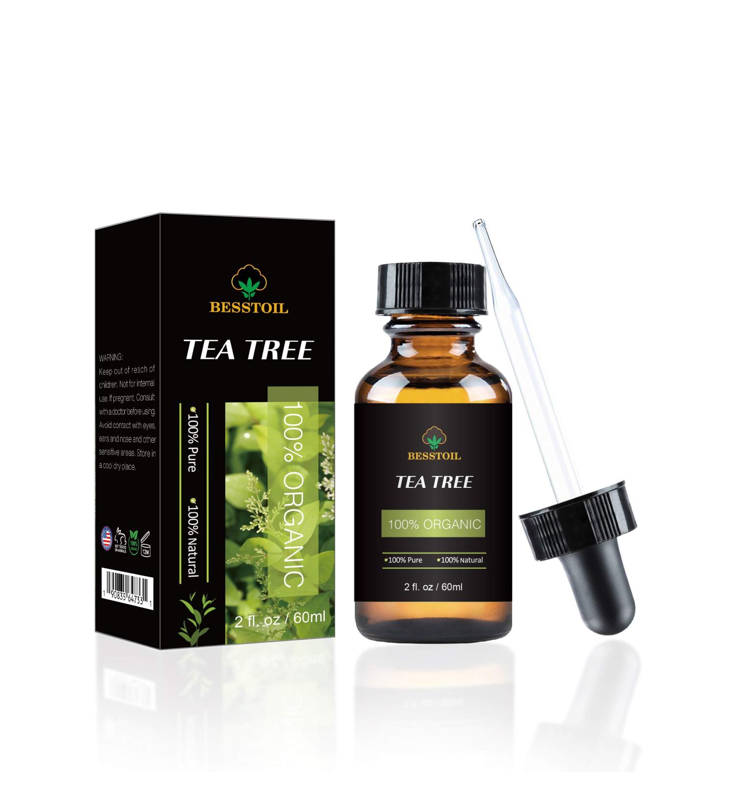 100% Organic Tea Tree Essential Oil - Face, Nails, Hair & Diffuser Treatment for Acne - Buy Online on GoSupps.com