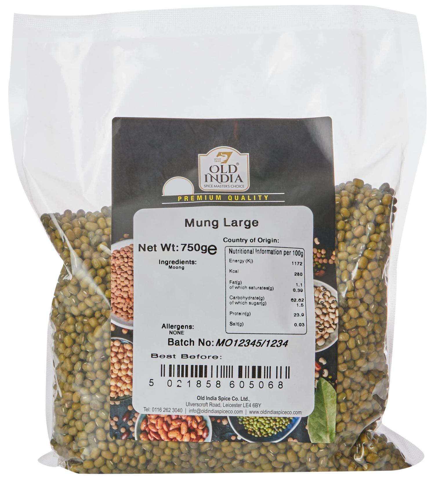 Old India Mung Large 750g - Premium Quality Lentils for Cooking - Buy Online on GoSupps.com