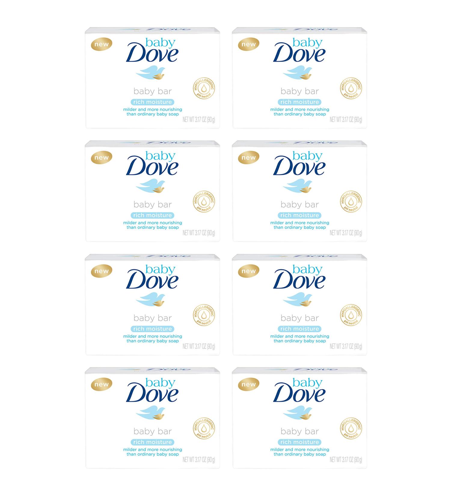 Baby Dove Bar Soap Rich Moisture 3.17 oz 8 Pack - Gentle & Nourishing Baby Soap Bars, Washes Away Bacteria - Buy Online on GoSupps.com