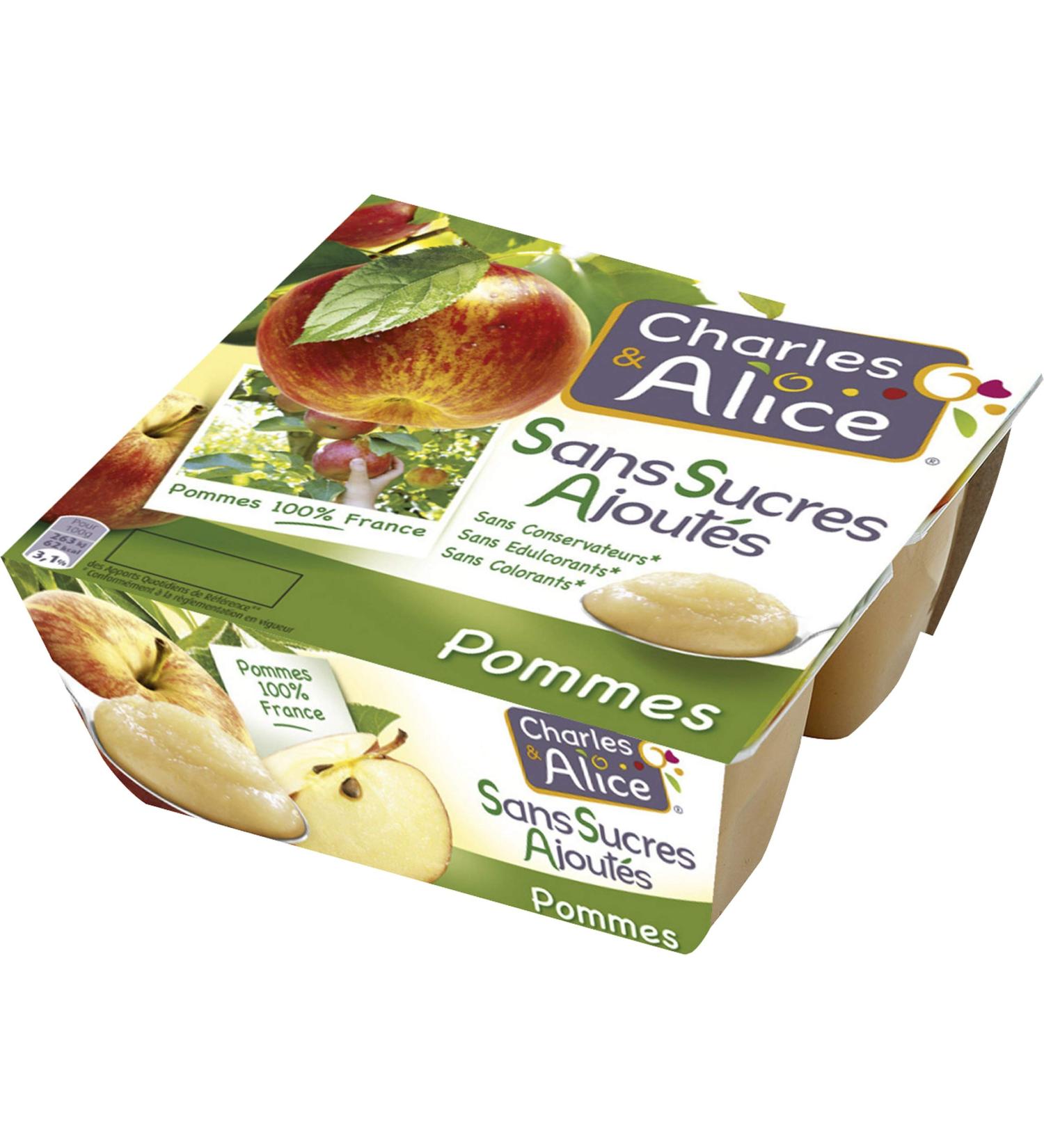 Charles and Alice Apple Fruit Dessert, 4 x 100g