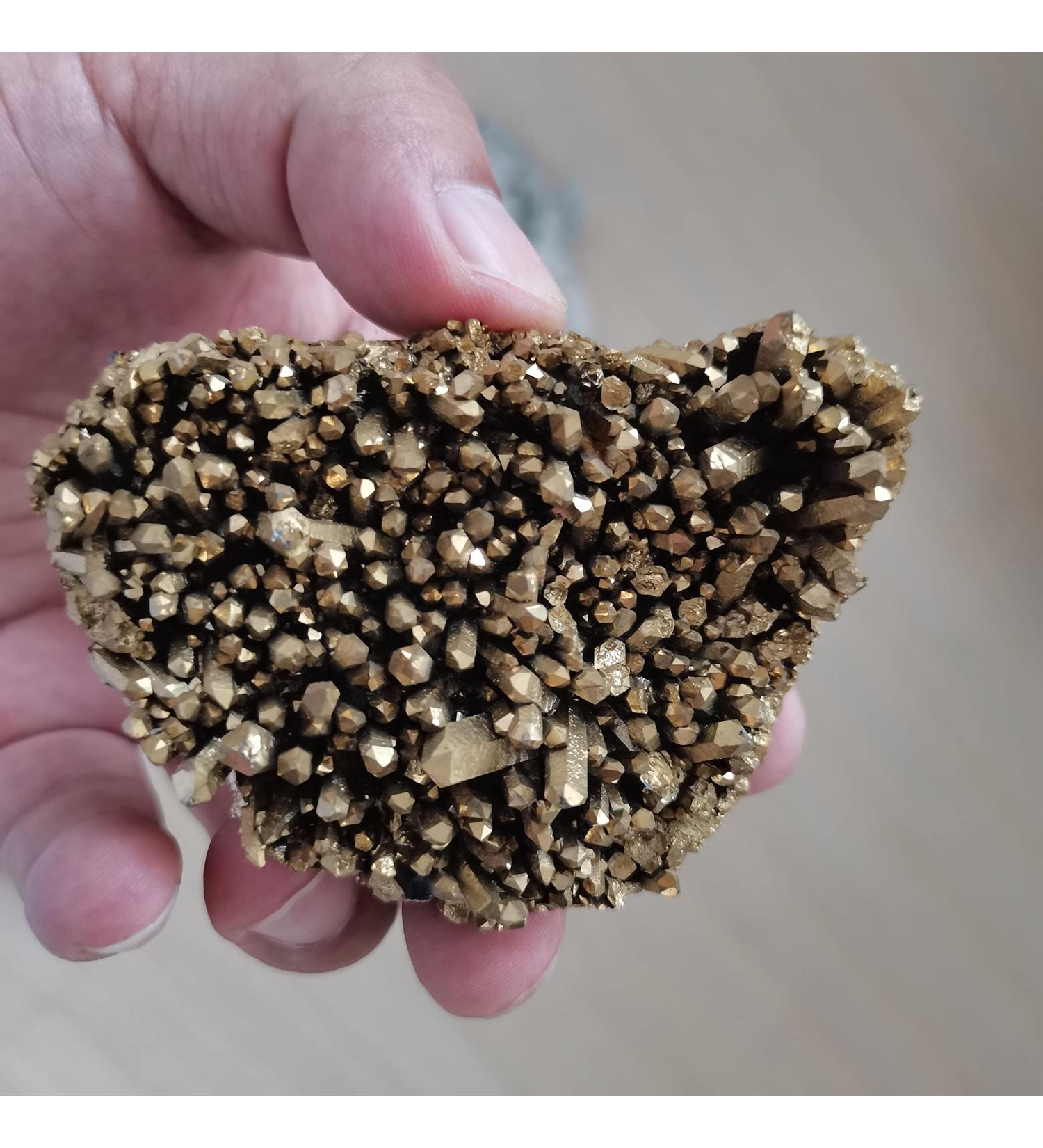 Natural Crystal Rough Decorative Ornaments Natural Cluster Electroplate Gold Silver Specimen Stone PointsRaw Stone Home Decor Gift (Size : 130-170g) (Size : 220-260g) - Buy Online on GoSupps.com