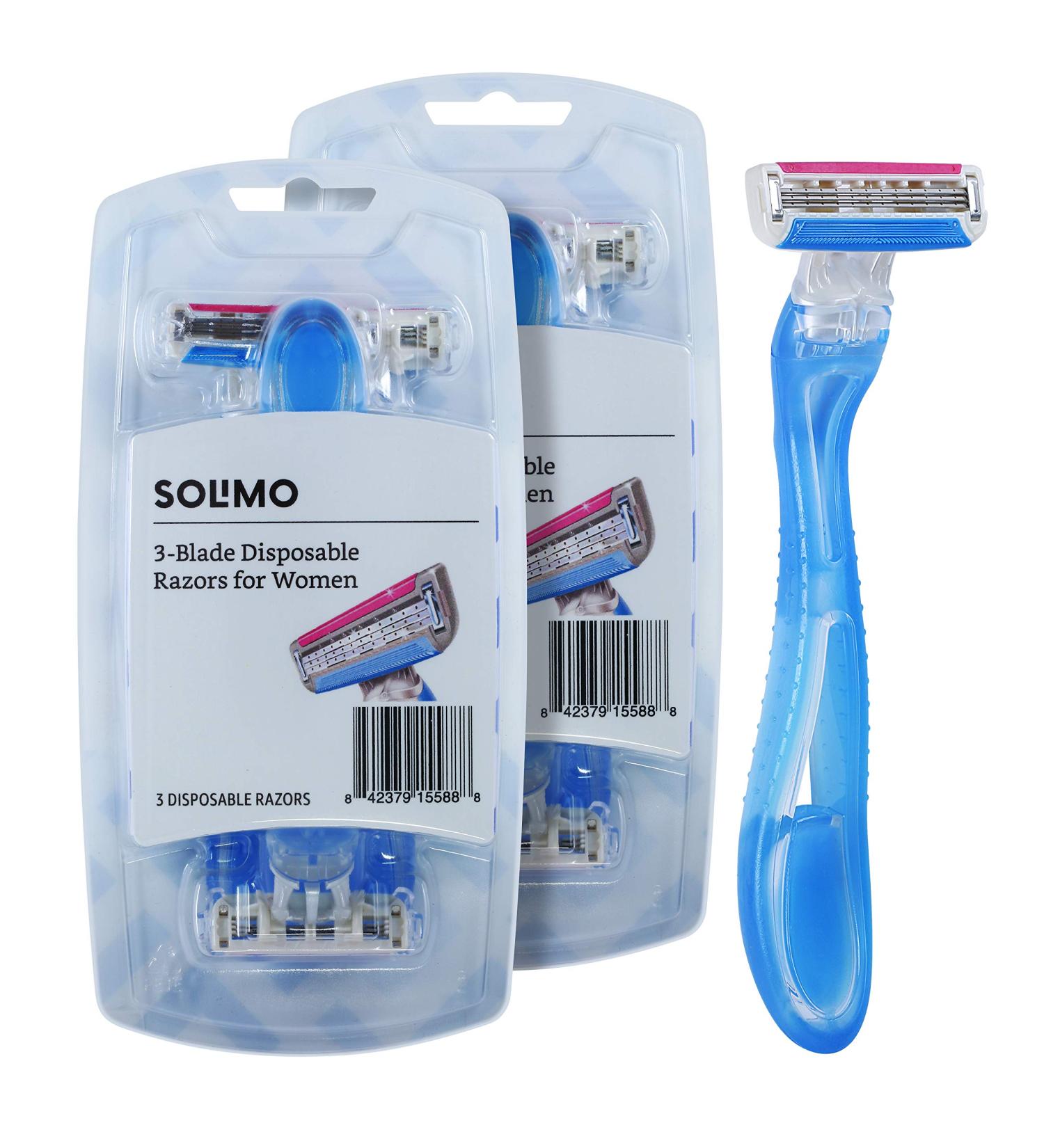 Solimo 3-Blade Disposable Razors for Women - Pack of 2 (6 Razors Total) - Buy Online on GoSupps.com