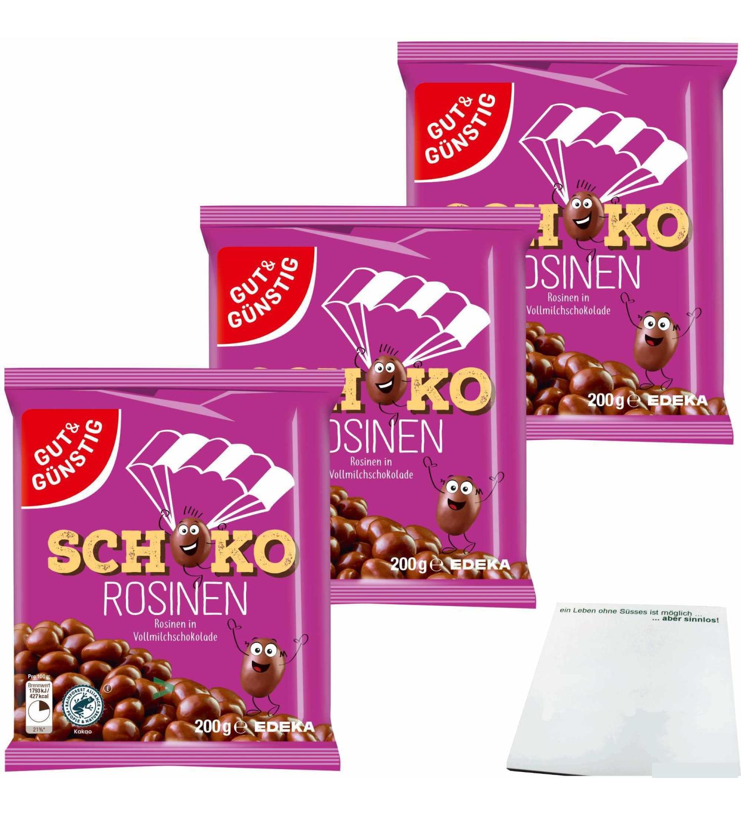 Shop Good&Cheap Chocolate Raisins - Milk Chocolate 3 Pack (3x200g) | International Shipping Available - Buy Online on GoSupps.com