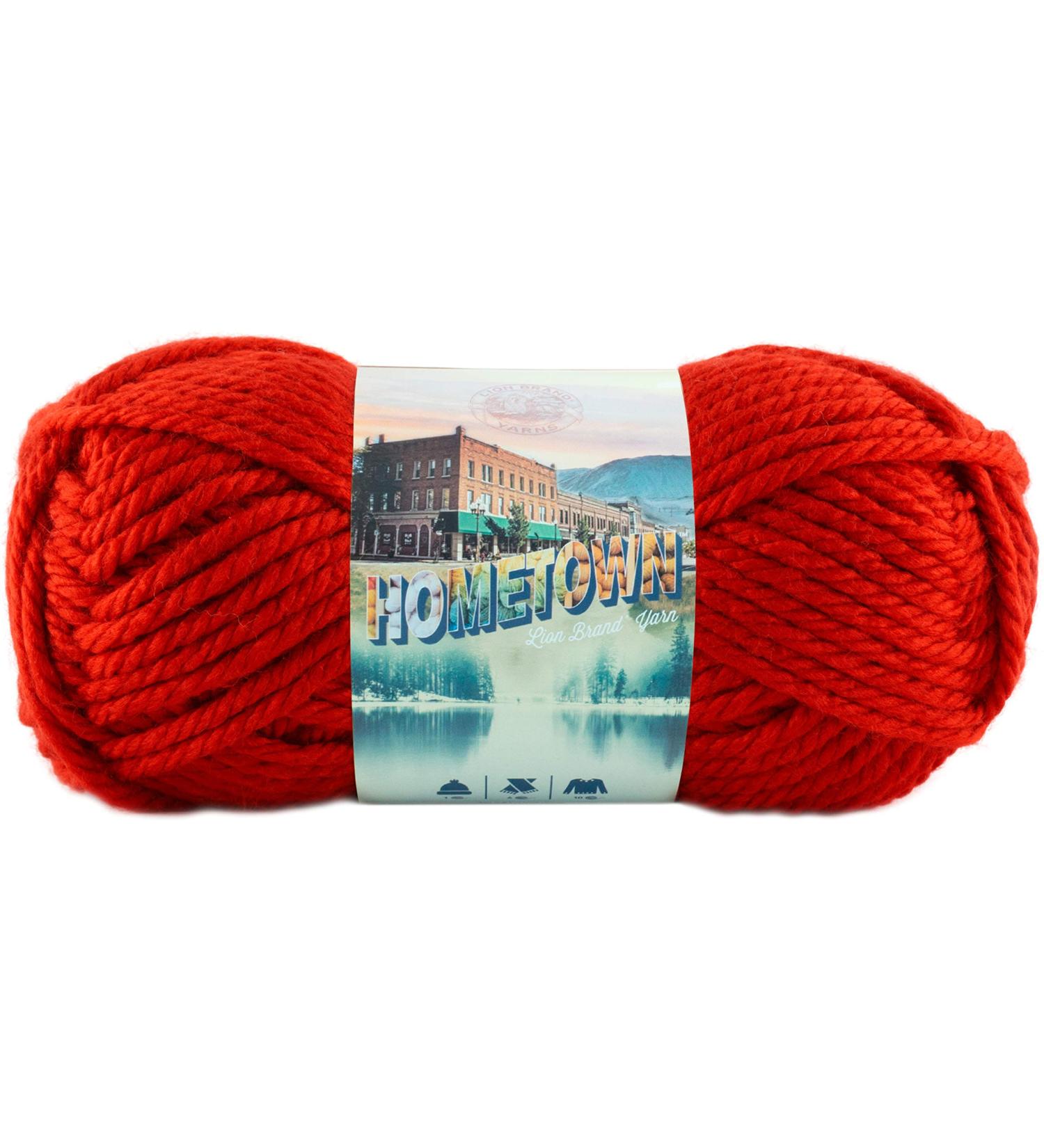Lion Brand Hometown Bulky Yarn for Knitting and Crocheting - Cincinnati Red | 1-Pack - Buy Online on GoSupps.com