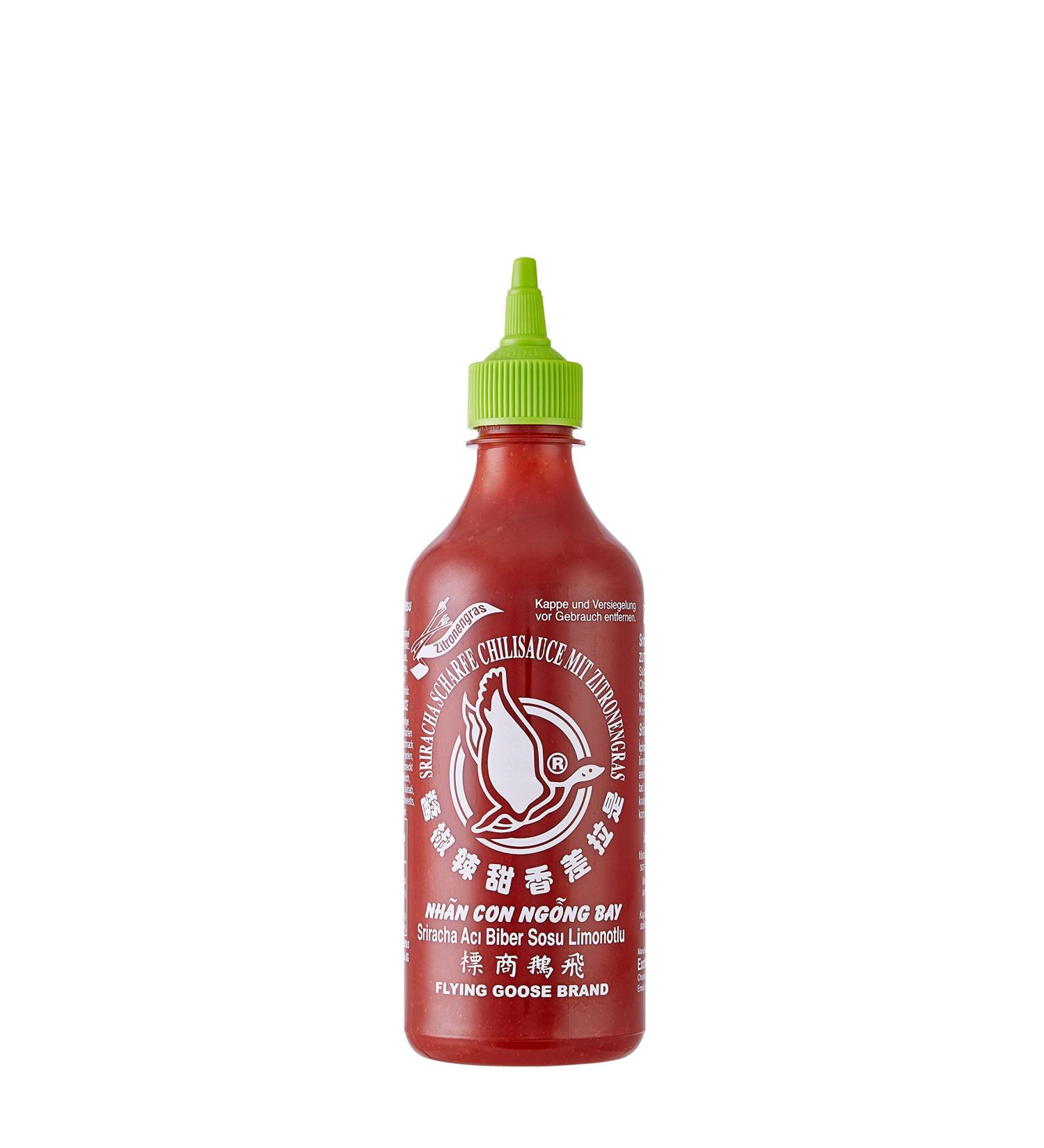  Flying Goose FLYING GOOSE Sriracha Spicy Chilli Sauces with Lemongrass - Light Green Cap - Thailand Spicy Sauce - 2 x 455ml - Buy Online on GoSupps.com
