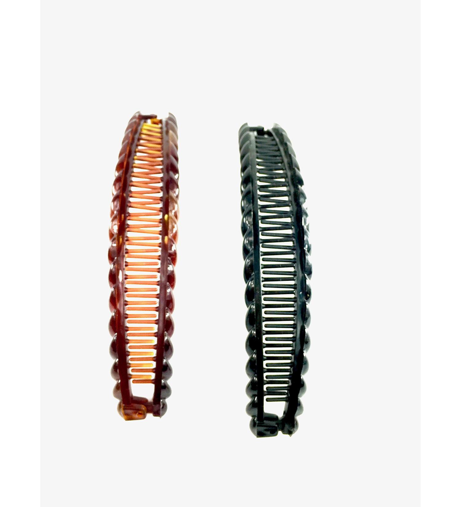 Black and Brown Banana Hair Large Twist Clip Comb Ladies Hair Fish Grip Slide - Buy Online on GoSupps.com