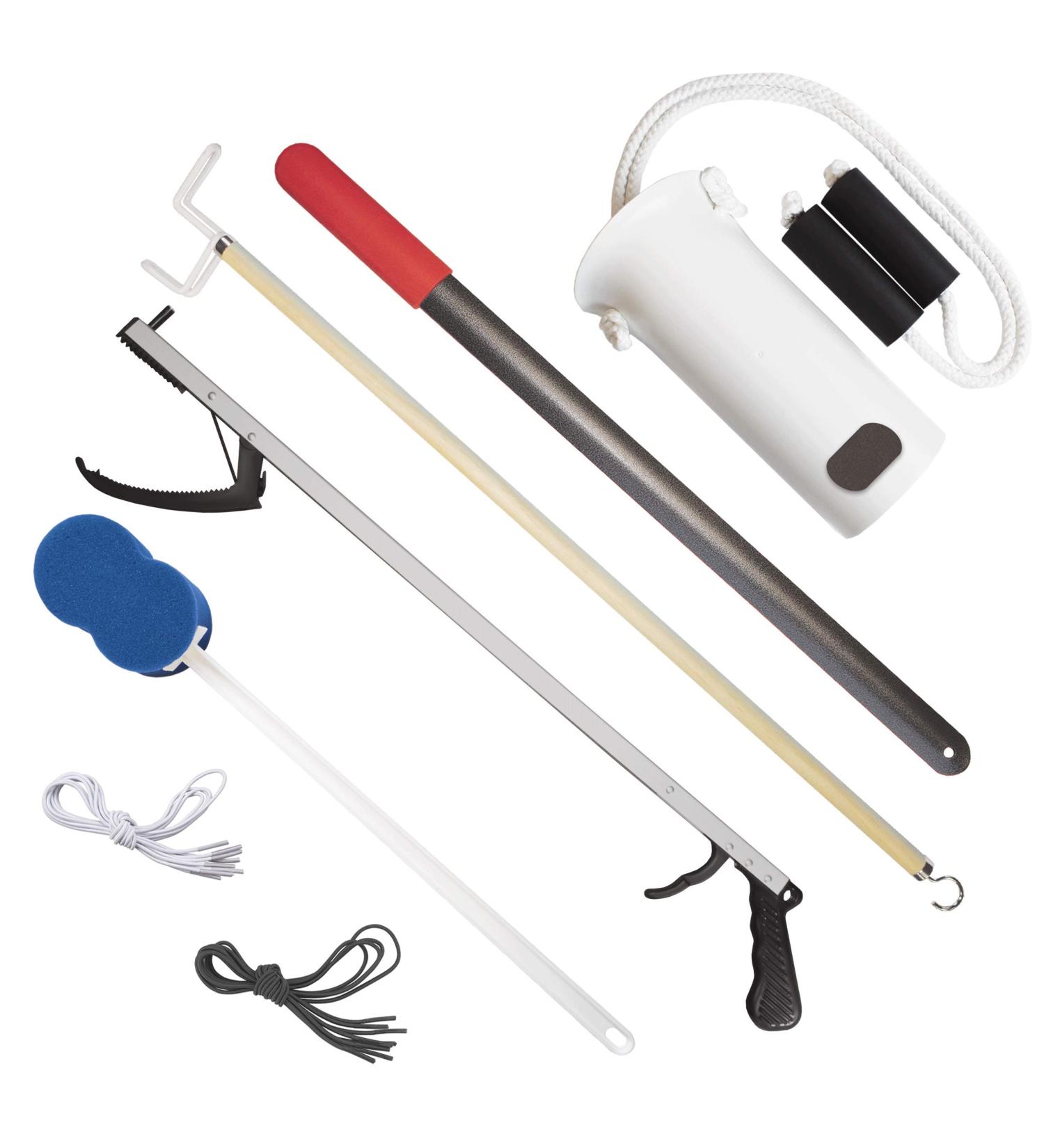 Rehabilitation Advantage Premium Hip/Knee Replacement Kit - 7 Piece Set with 26'' Reacher - Buy Online on GoSupps.com