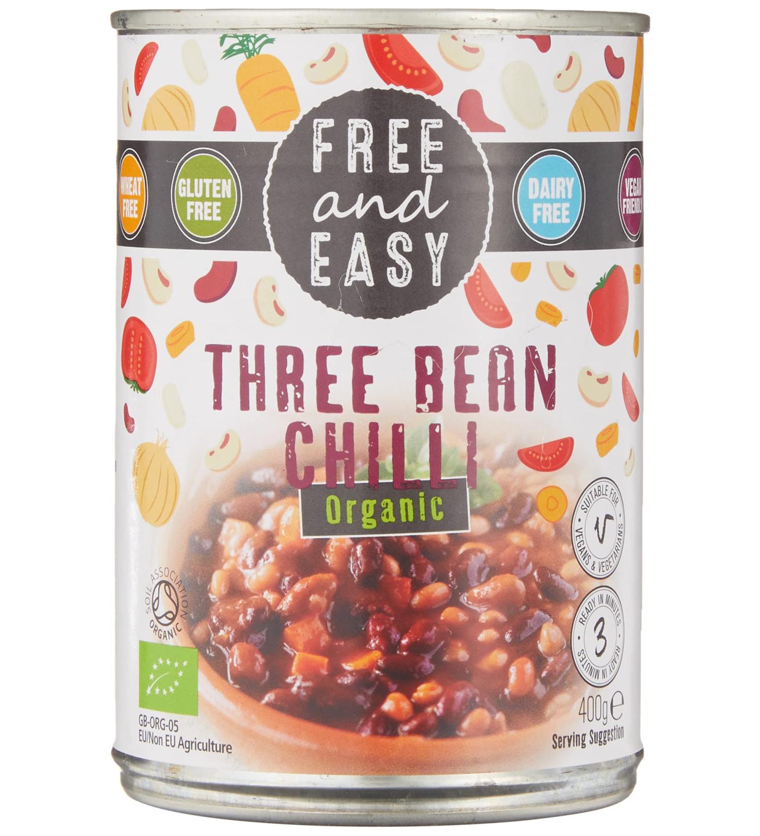Organic Three Bean Chilli 400g - Gluten-Free & Easy to Prepare - Buy Online on GoSupps.com