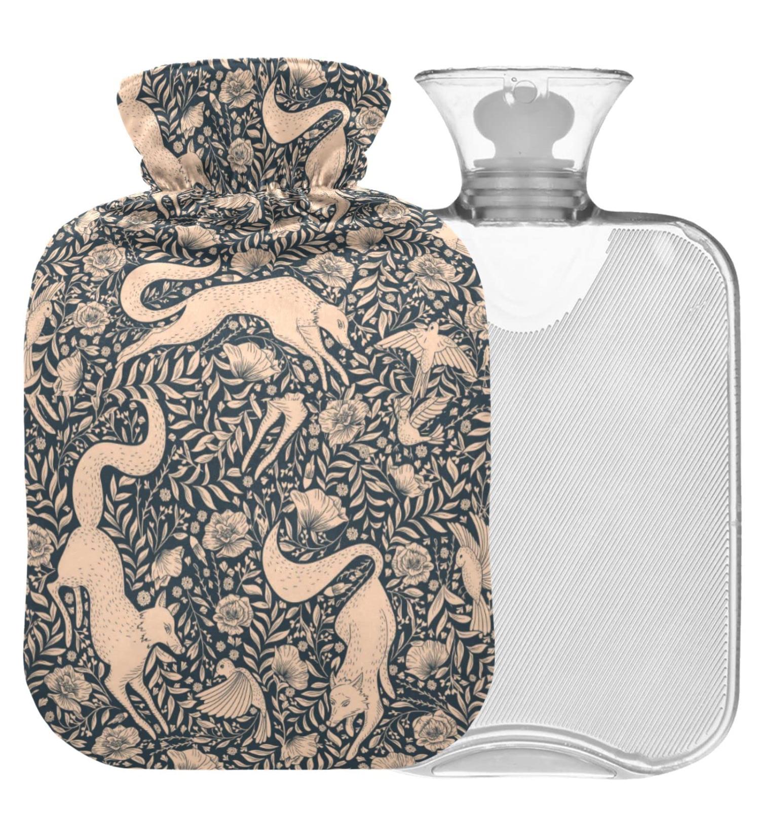 Vintage Fox Hot Water Bottle with Cover | 1L Hot Water Bottle for Bed | Hand/Foot Warmer | Pain Relief & Heat Therapy | Naanle - Buy Online on GoSupps.com