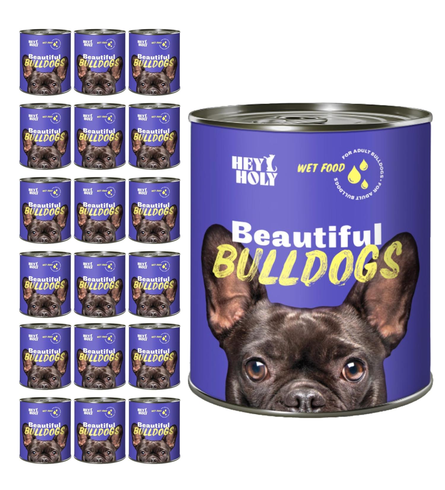 HEY HOLY Beautiful Bulldoggs P t es Grain Free Adult Dog Natural Food 750g x 18 Fresh Salmon Quality Protein - Buy Online on GoSupps.com