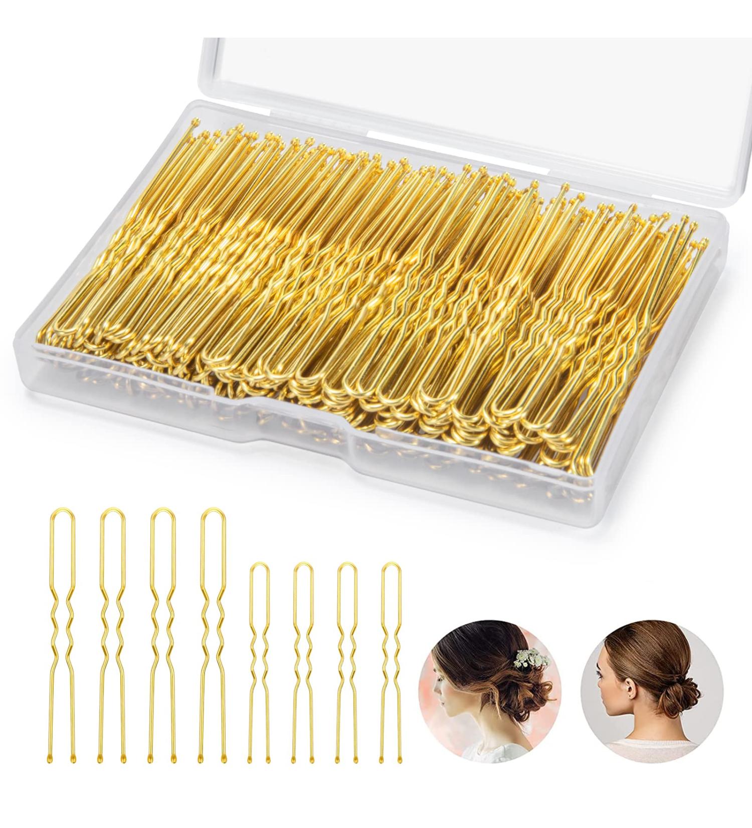 200pcs U Shaped Hair Pins for Blonde Hair - Hair Accessories for Women and Kids - 2IN & 2.4IN Bobby Pins for Buns and Hairdressing Salon - Buy Online on GoSupps.com