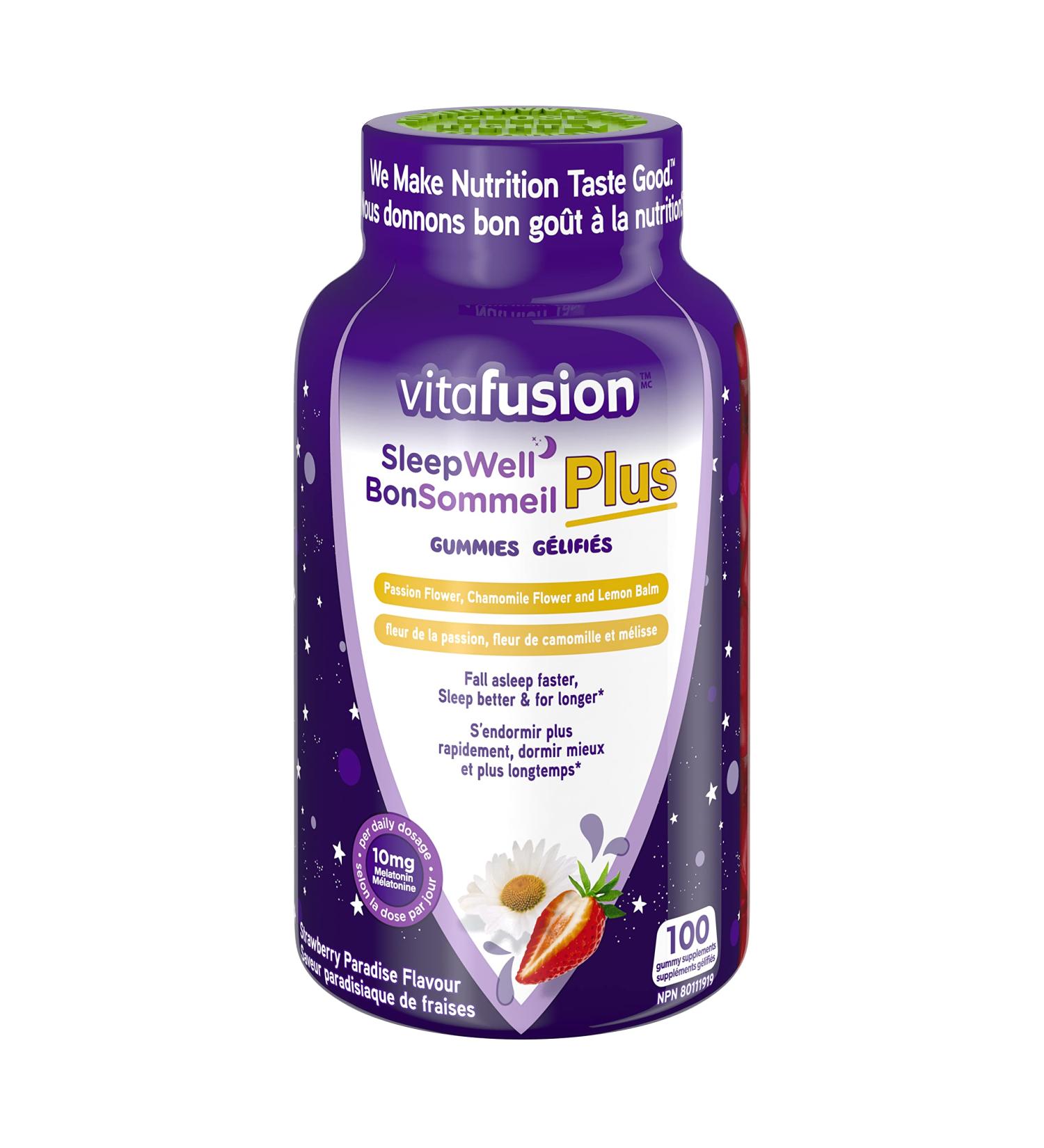 Vitafusion Sleepwell Plus Adult Vitamin Gummies 10mg Melatonin Per Daily Dose Helps Improve Sleep Quality 100 Count Packaging May Vary - Buy Online on GoSupps.com