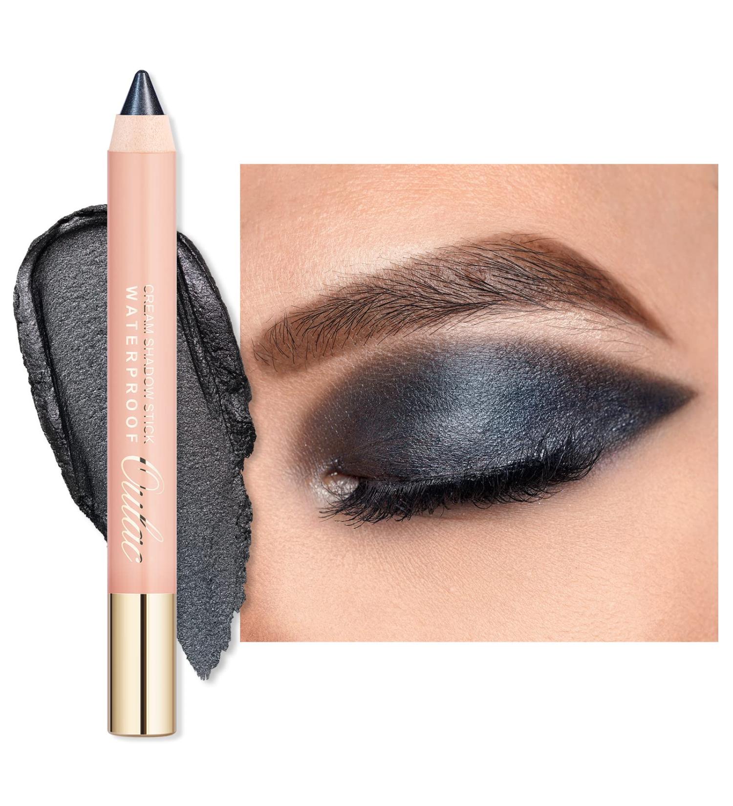 Oulac Waterproof Black Eyeshadow Pencil - Long Lasting Glitter Finish, Vegan & Cruelty-Free - 3.8g (06) - Buy Online on GoSupps.com
