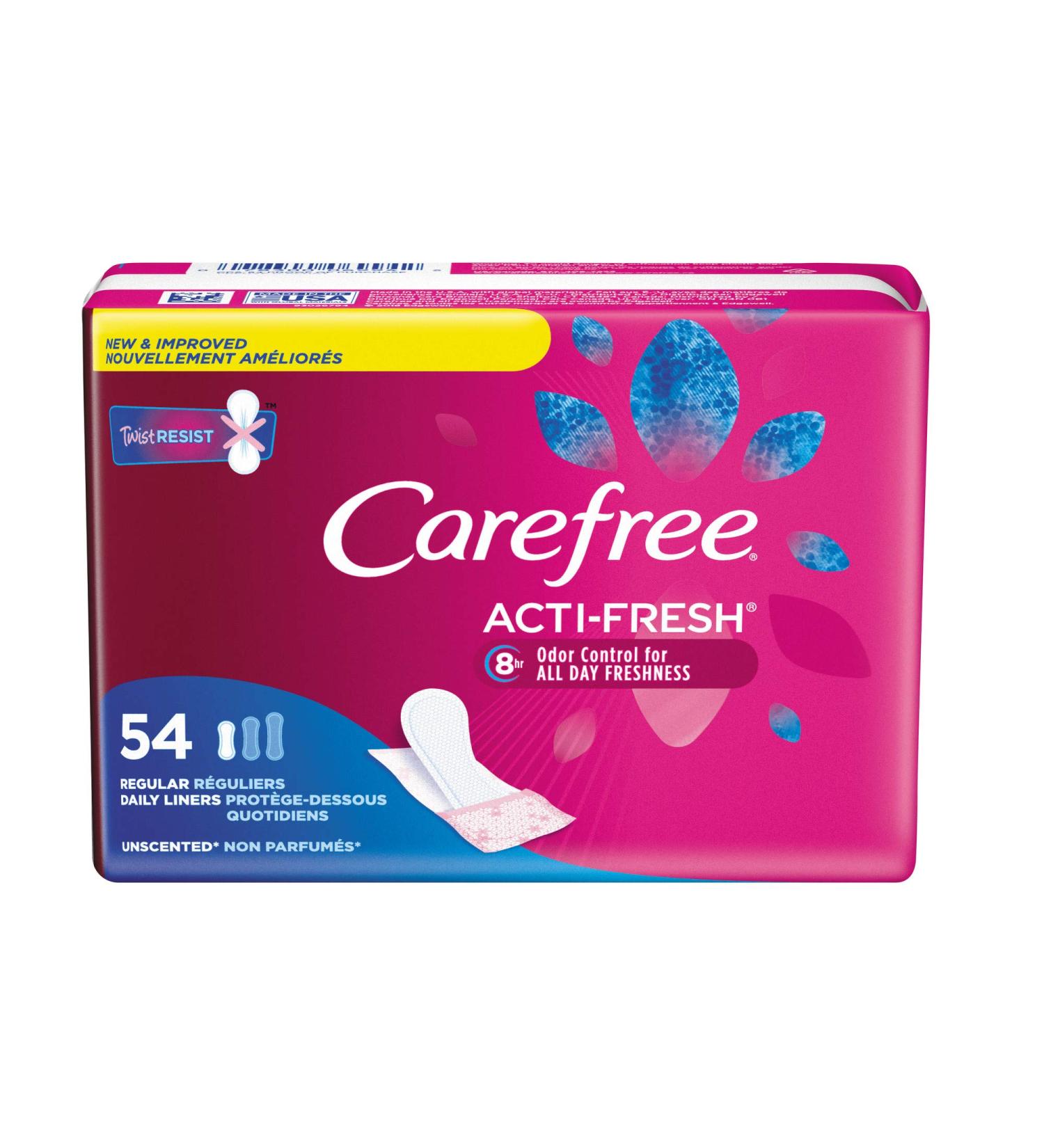 Carefree Body Shape Pant Liners Regular 54 Count - Multicolor Unscented - Buy Online on GoSupps.com