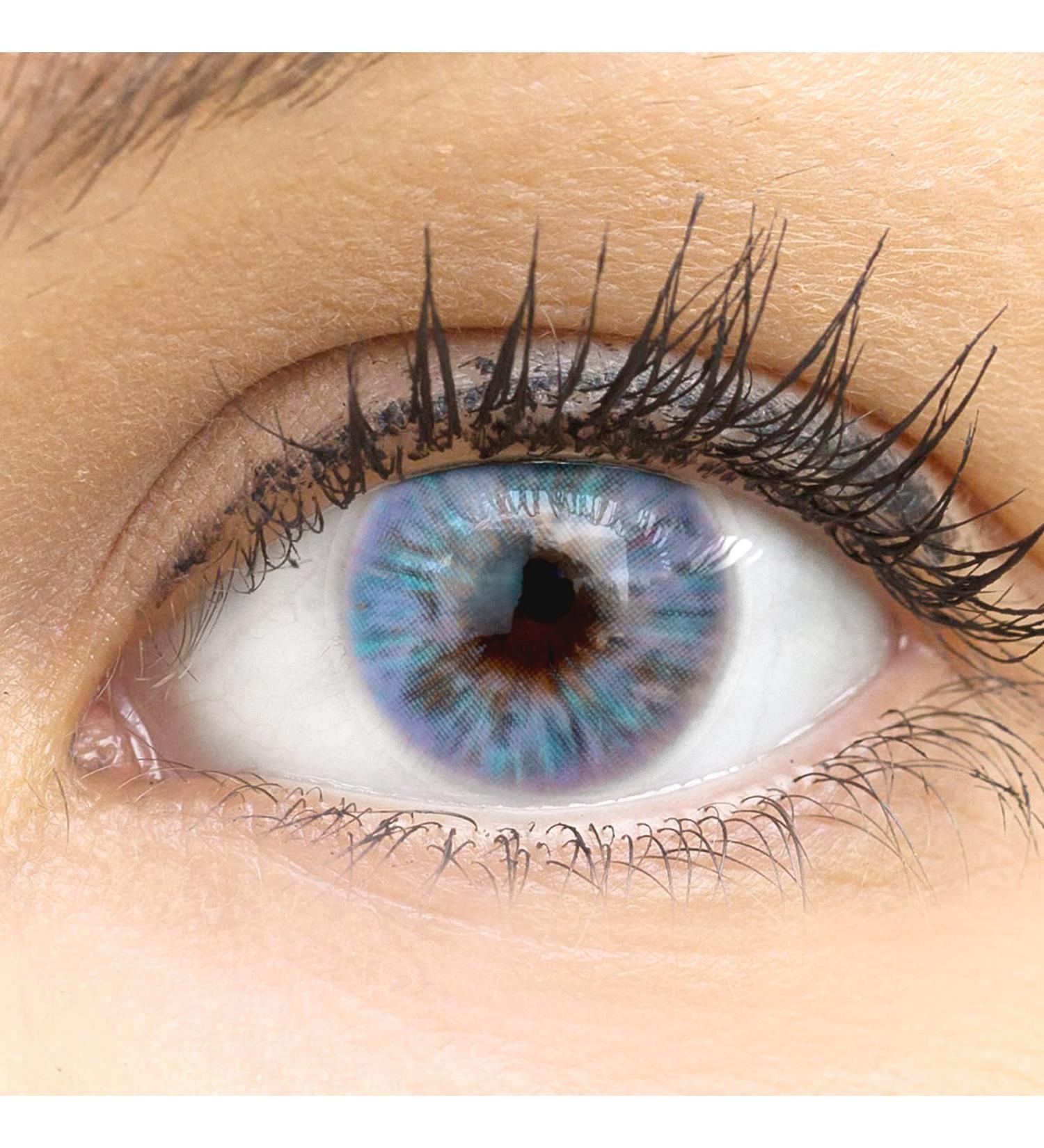 Buy Trento Blue Silicone Comfort Contact Lenses - Very Covering Natural Look - 1 Pair (2 Pieces) with Container - Dia 14.50 mm - 0.00 Diopters - International Shipping Available - Buy Online on GoSupps.com