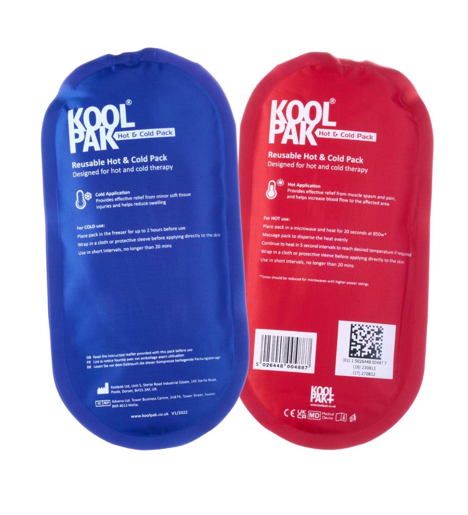 Koolpak Luxury Hot & Cold Reusable Pack Oval - 12.5 x 25.5cm - Pack of 20 - Buy Online on GoSupps.com
