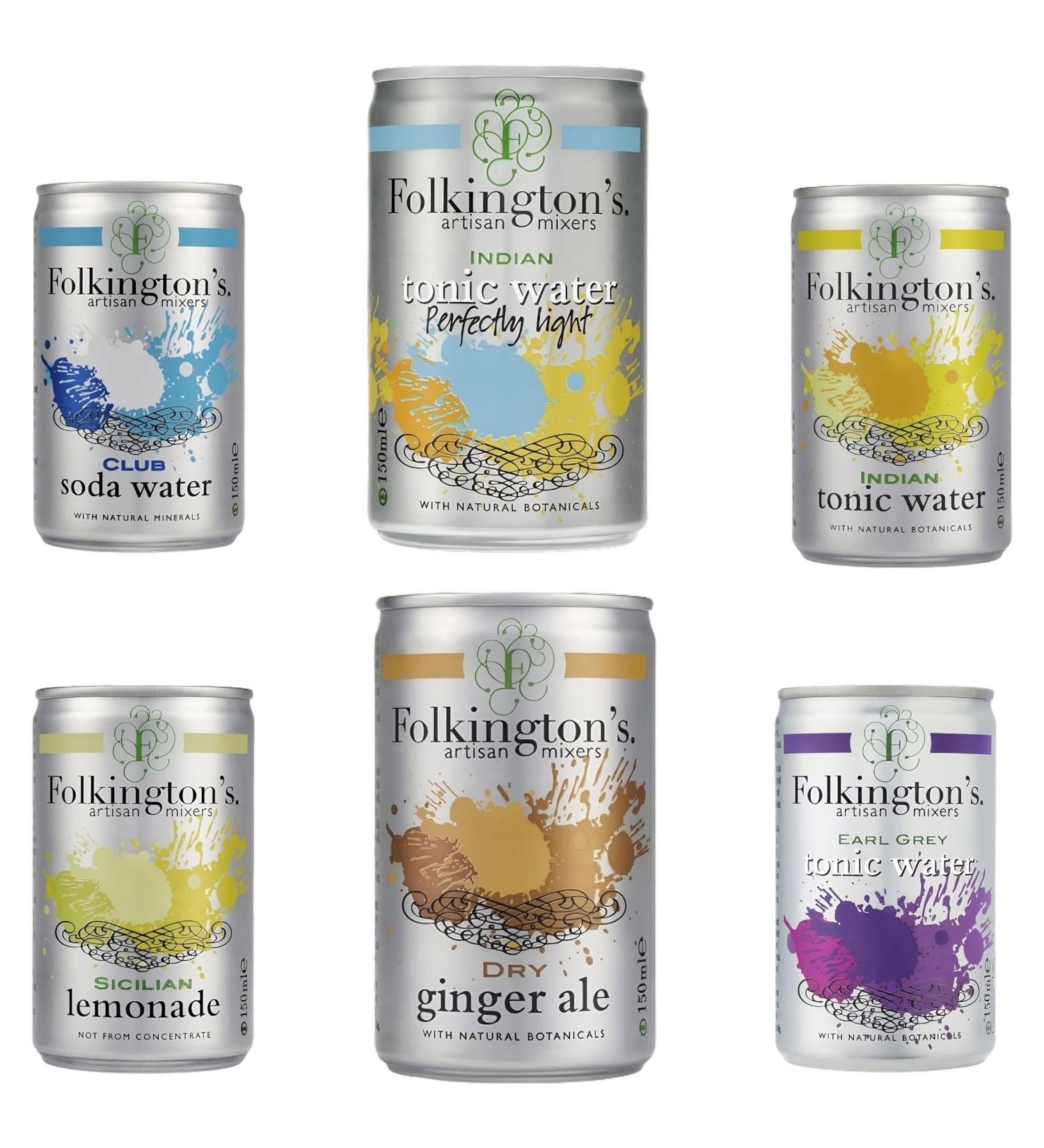 Folkington Soda & Tonic Water Pick N Mix - Choose From 5+ Flavours |Ginger Ale FP Soda FP Tonic FP Tonic Light FP Lemonade FP | Gift Set for Water Lovers Pack 4 x 150ml Pack of 4 - Buy Online on GoSupps.com