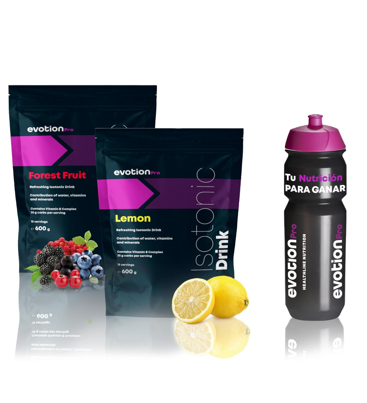 EVOTION PRO Isotonic Drink Powder - 2 x 600 g + Bottle Ideal for hydration With electrolytes and carbohydrates Prevents - Buy Online on GoSupps.com