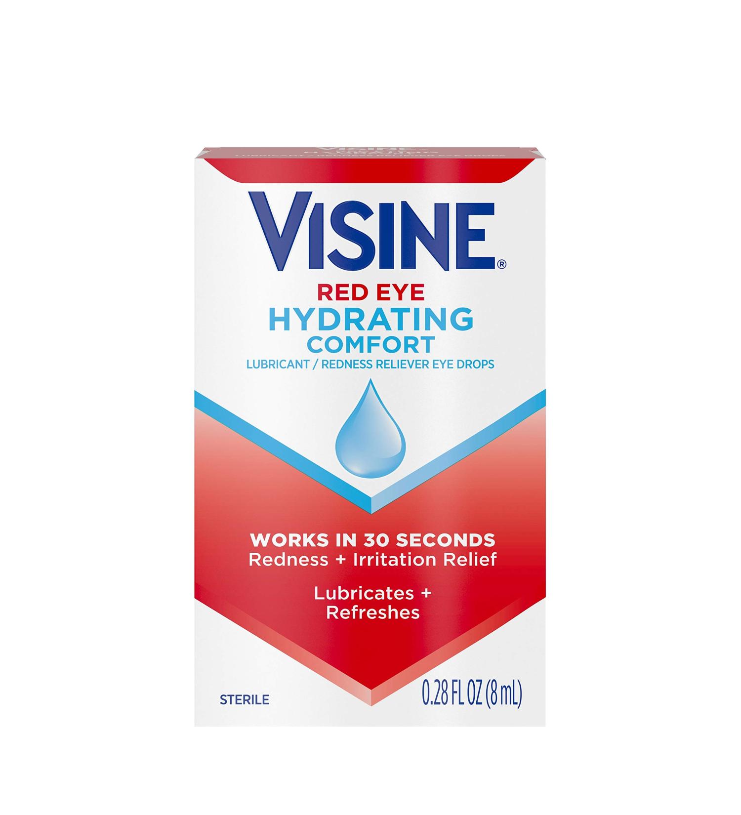 Visine Red Eye Drops 0.28 fl. oz - Hydrating Comfort & Redness Relief - Buy Online on GoSupps.com