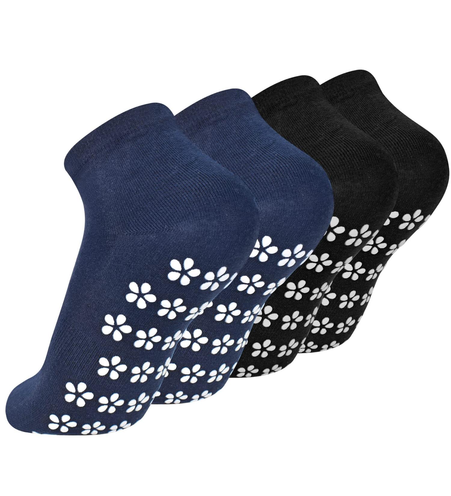 Colexy Anti-Slip Couples Yoga Socks for Men & Women - Non-Slip Pilates Socks in Black & Navy (Sizes M 35-42) - Buy Online on GoSupps.com