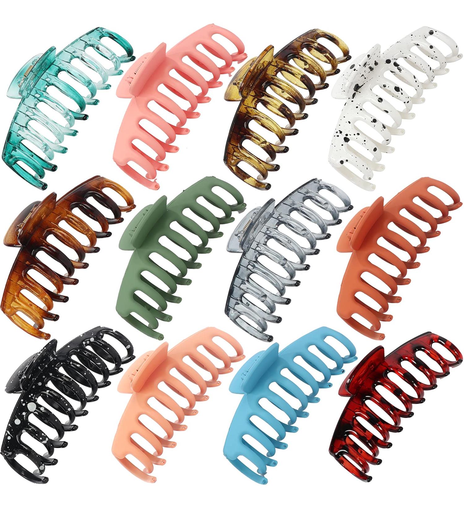 12 PCS Large Non-Slip Matte Hair Claw Clips for Women - Strong Hold Hair Accessories in Trendy Colors by Eathtek - Buy Online on GoSupps.com