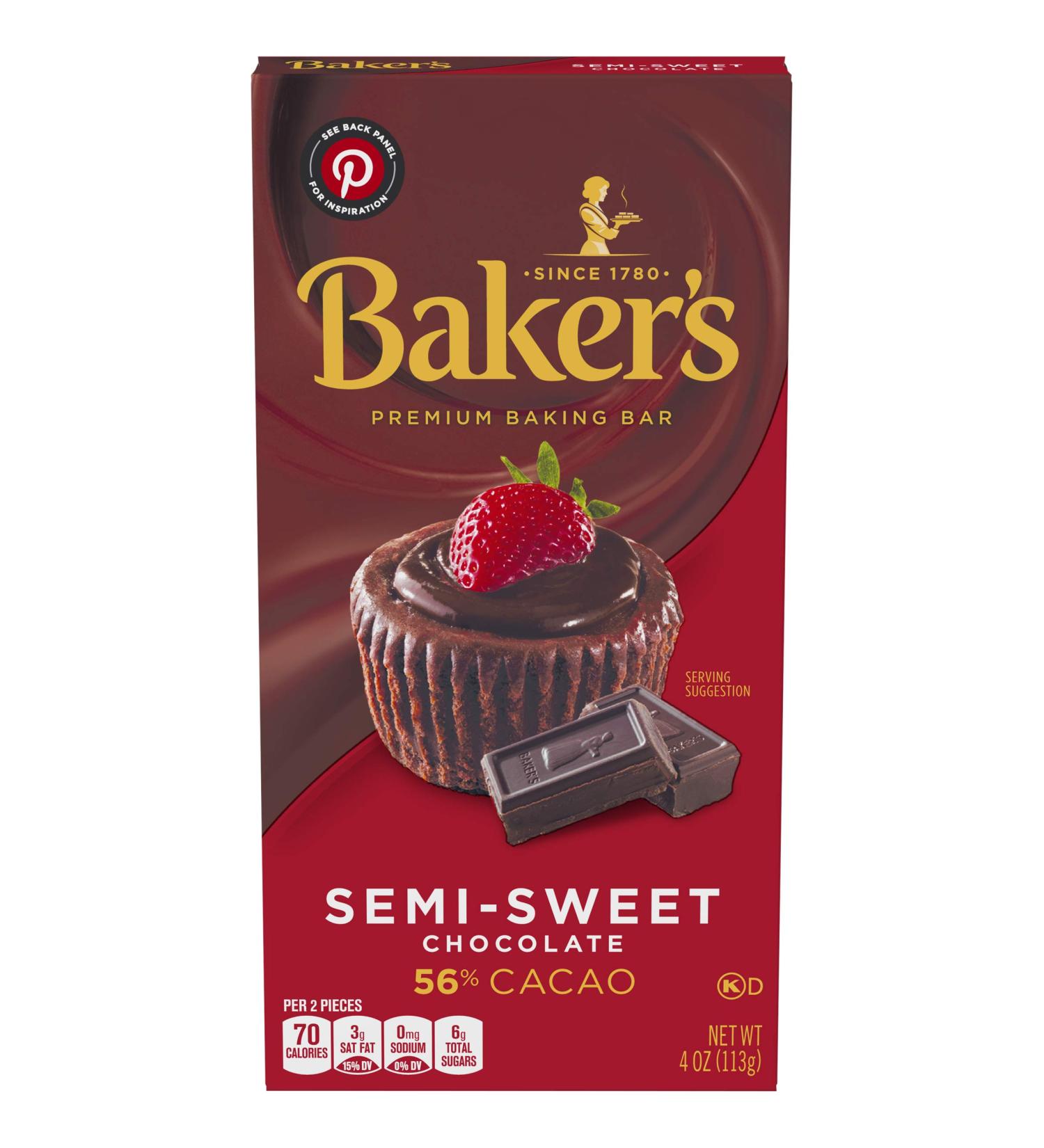 Bakers Semi Sweet Chocolate 113g - Buy Online on GoSupps.com