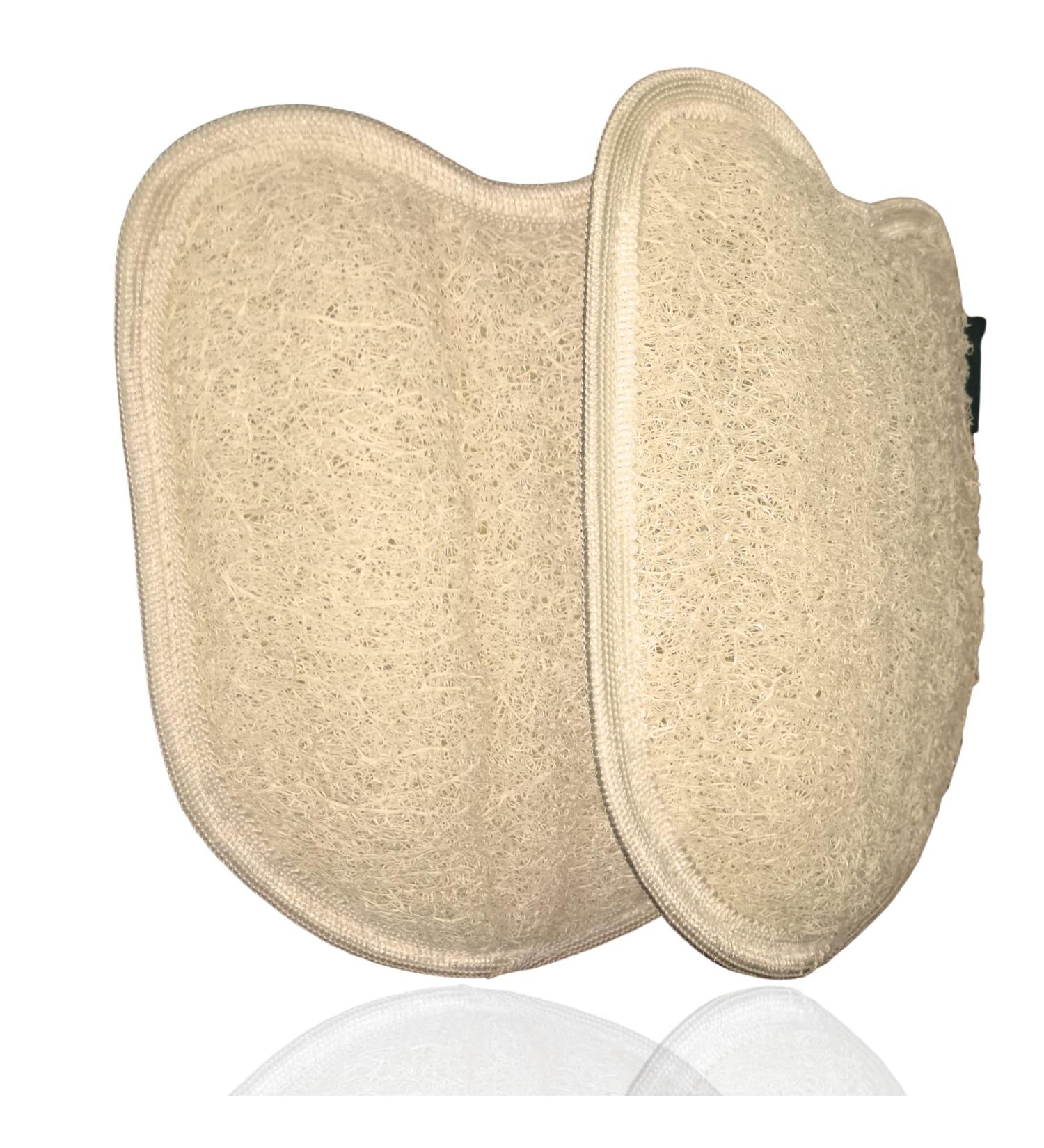 2 Pack Natural Egyptian Loofah Exfoliating Pads for Shower - Body Scrubber Sponge for Deep Cleansing - Men and Women - Buy Online on GoSupps.com