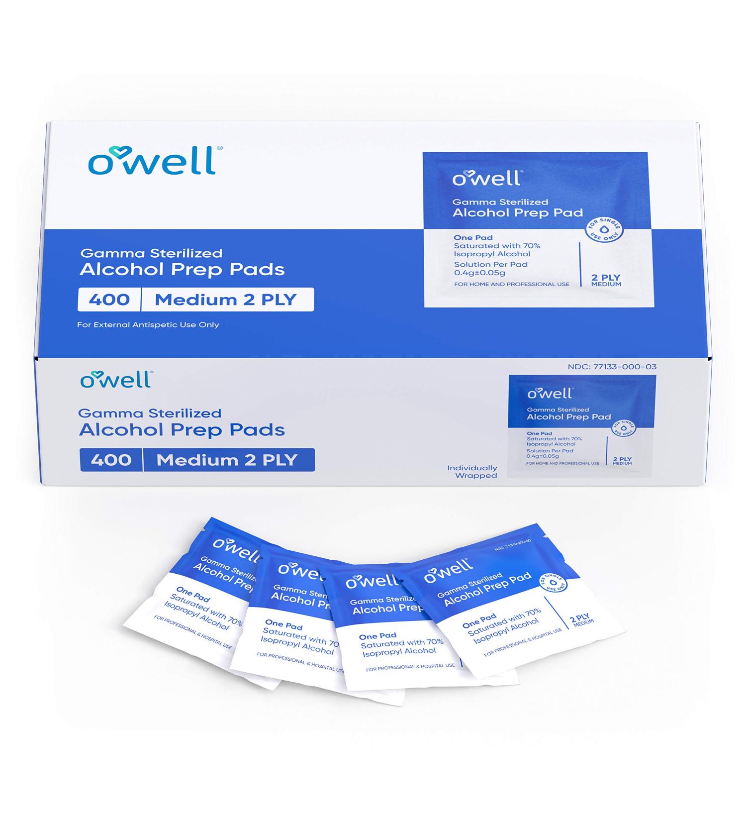 400 Count Alcohol Wipes | Sterile Alcohol Prep Pads for Medical & Professional Use | Individually Wrapped | 2-Ply Antiseptic Pads for First Aid Kits | 400 Surgical Alcohol Swabs - Buy Online on GoSupps.com