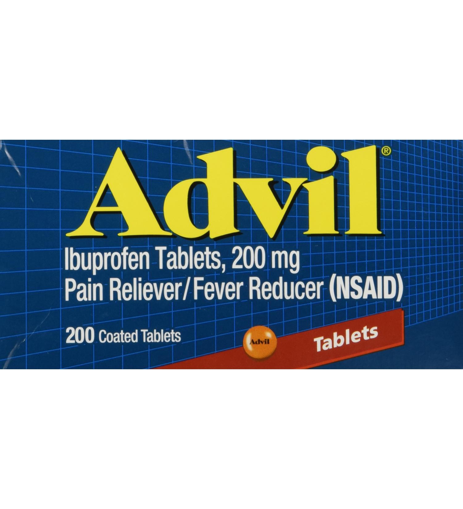 Advil Ibuprofen 200mg - 200 Coated Tablets | Fast Pain Relief - Buy Online on GoSupps.com