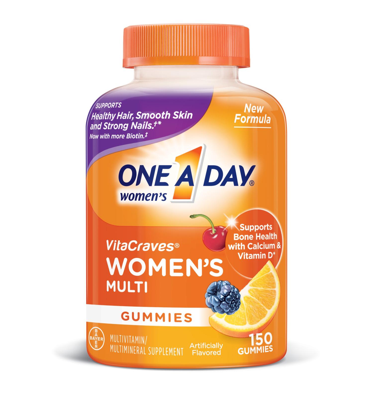 One A Day Women s Multivitamin Supplement with Vitamins A C E B1 B2 B6 B12 Biotin Calcium and Vitamin D 150 count 150 Count (Pack of 1) - Buy Online on GoSupps.com
