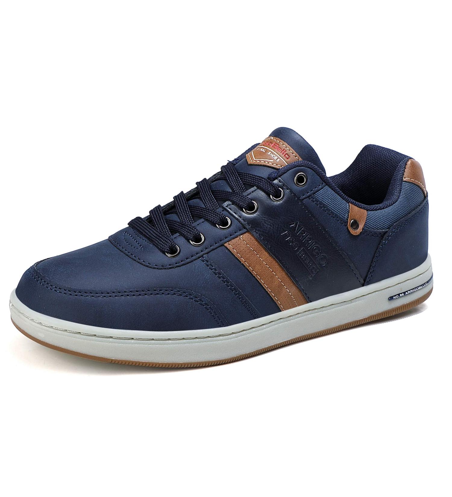 Arrigo Bello Men's Sneakers - Breathable PU Leather Leisure Shoes | Athletic & Formal | Sizes 41-46 | Classic Blue - Buy Online on GoSupps.com