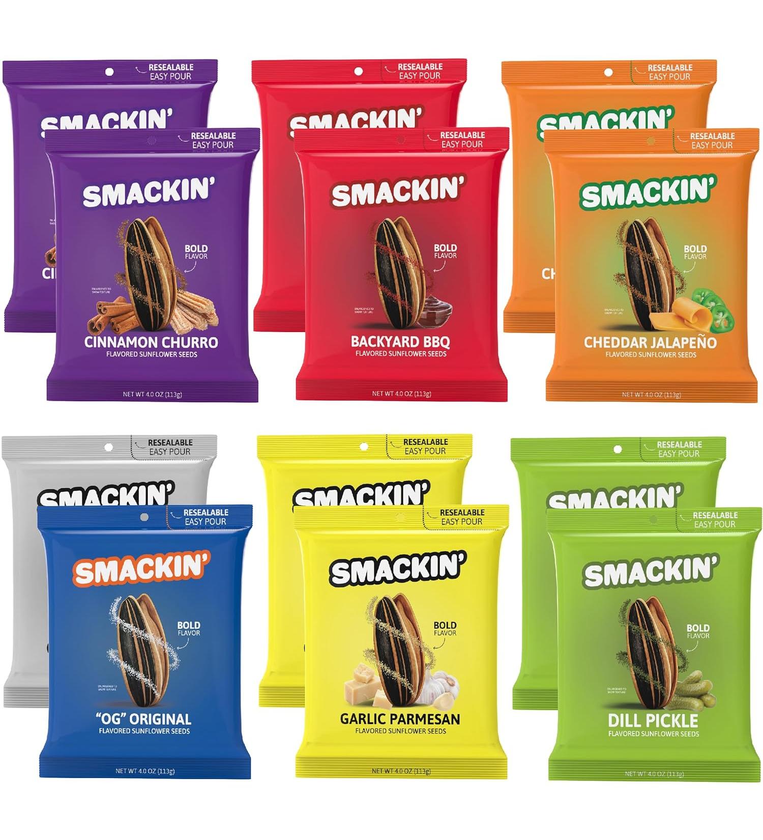 SMACKIN' Sunflower Seeds - Pack of 12 - 4 Oz. - Buy Online on GoSupps.com