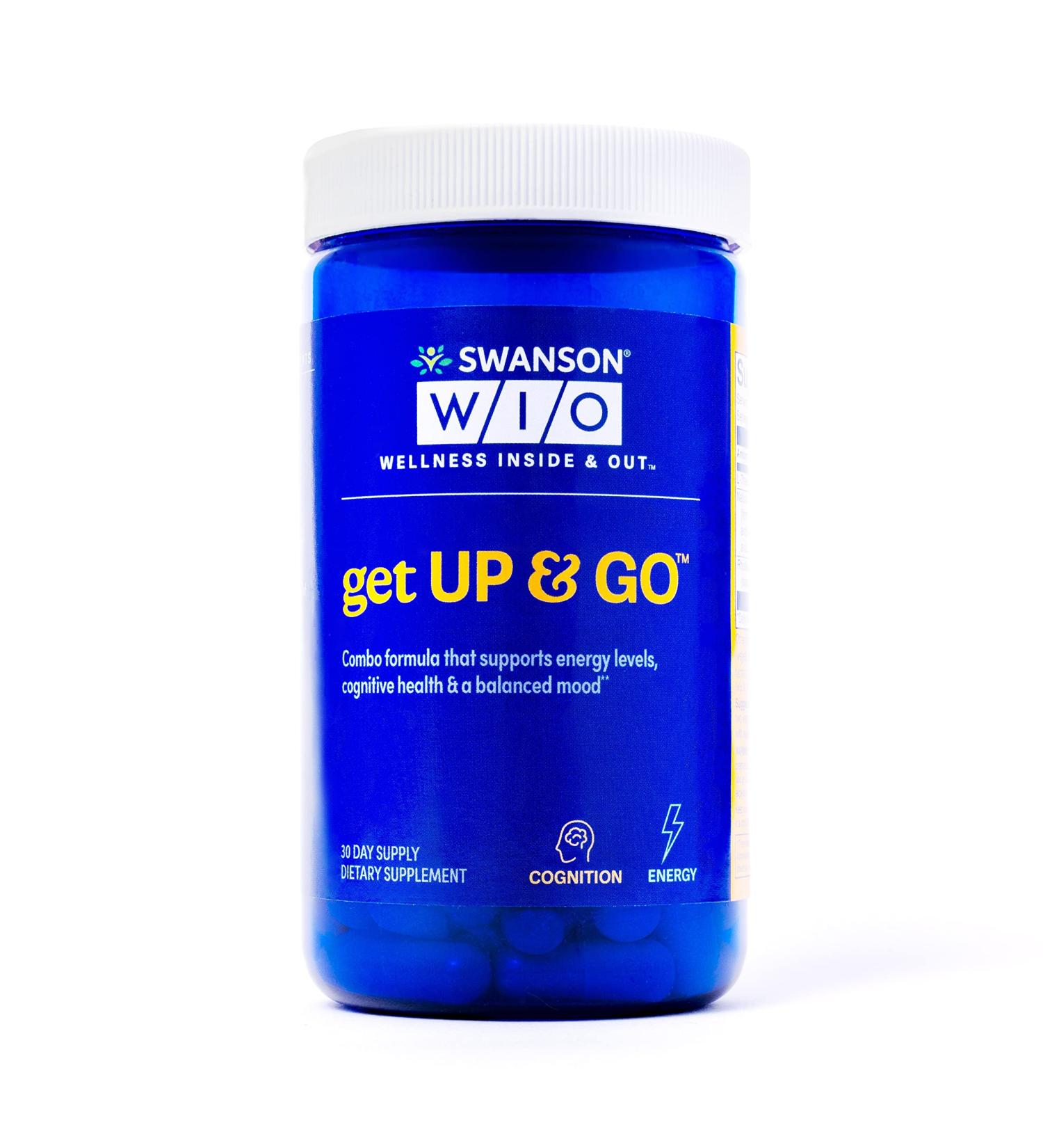 Swanson WIO Get Up & Go Cognitive Support - 60 Vegan Capsules for Balanced Mood, Energy, and Mental Wellness - Buy Online on GoSupps.com
