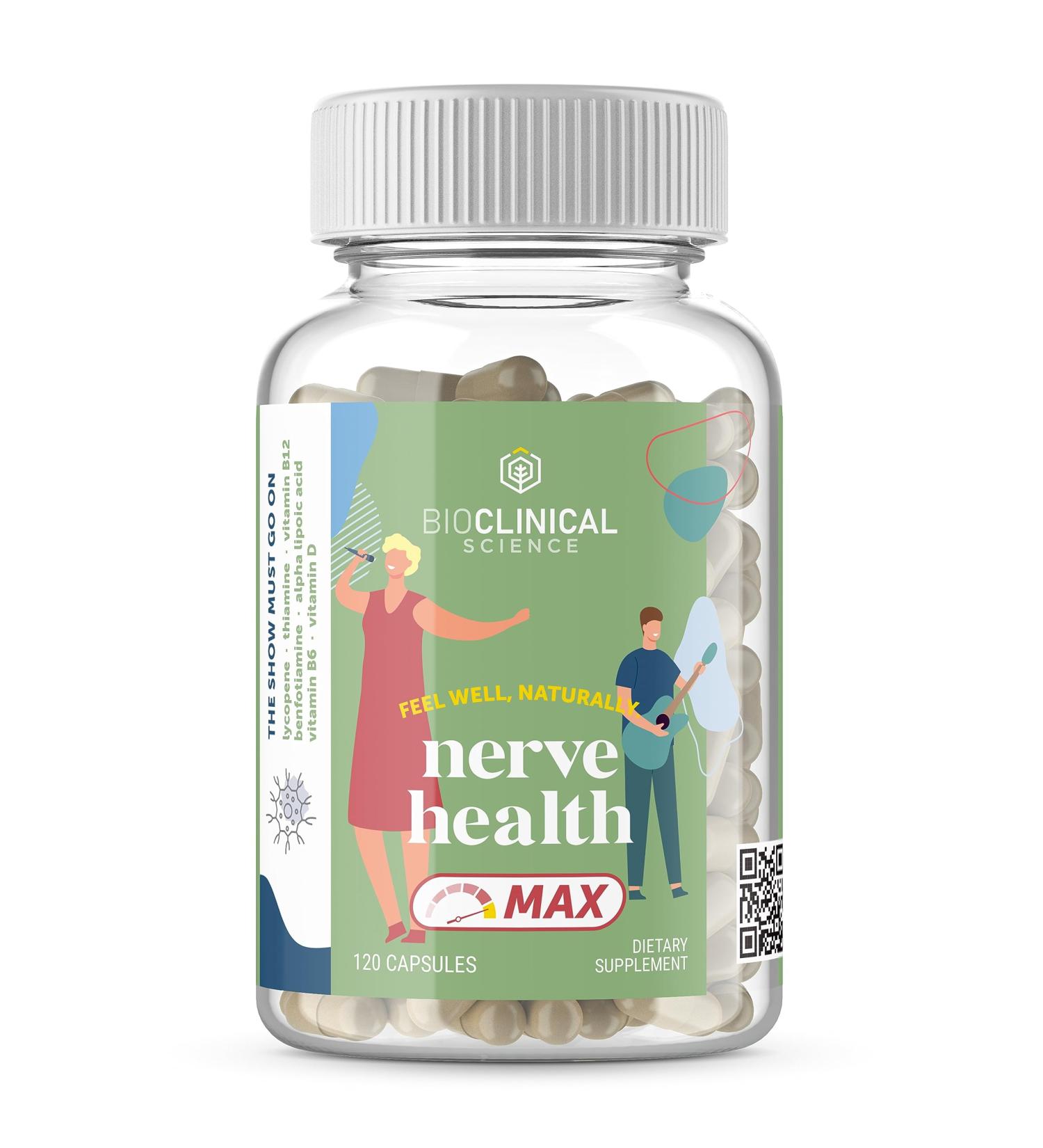 Nerve Health Max - 120 Capsules for Nerve Support | Vitamin D B6 B12 Alpha Lipoic Acid & More - 60 Day Supply - Buy Online on GoSupps.com
