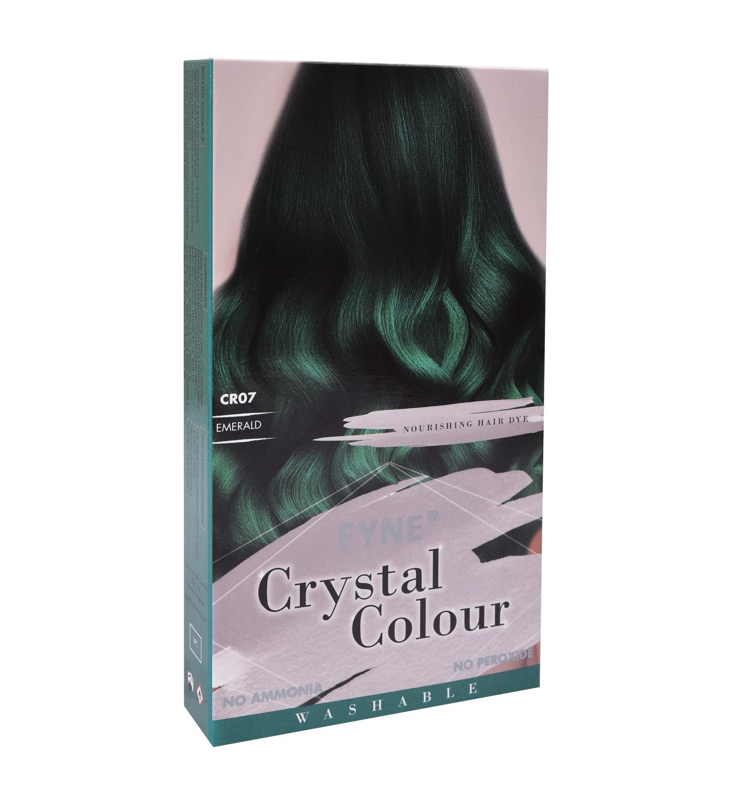 FYNE Crystal Colour Green Emerald Semi Permanent Hair Dye for Women | Built-In Conditioner Formula for Healthier, Shiny Hair - Buy Online on GoSupps.com