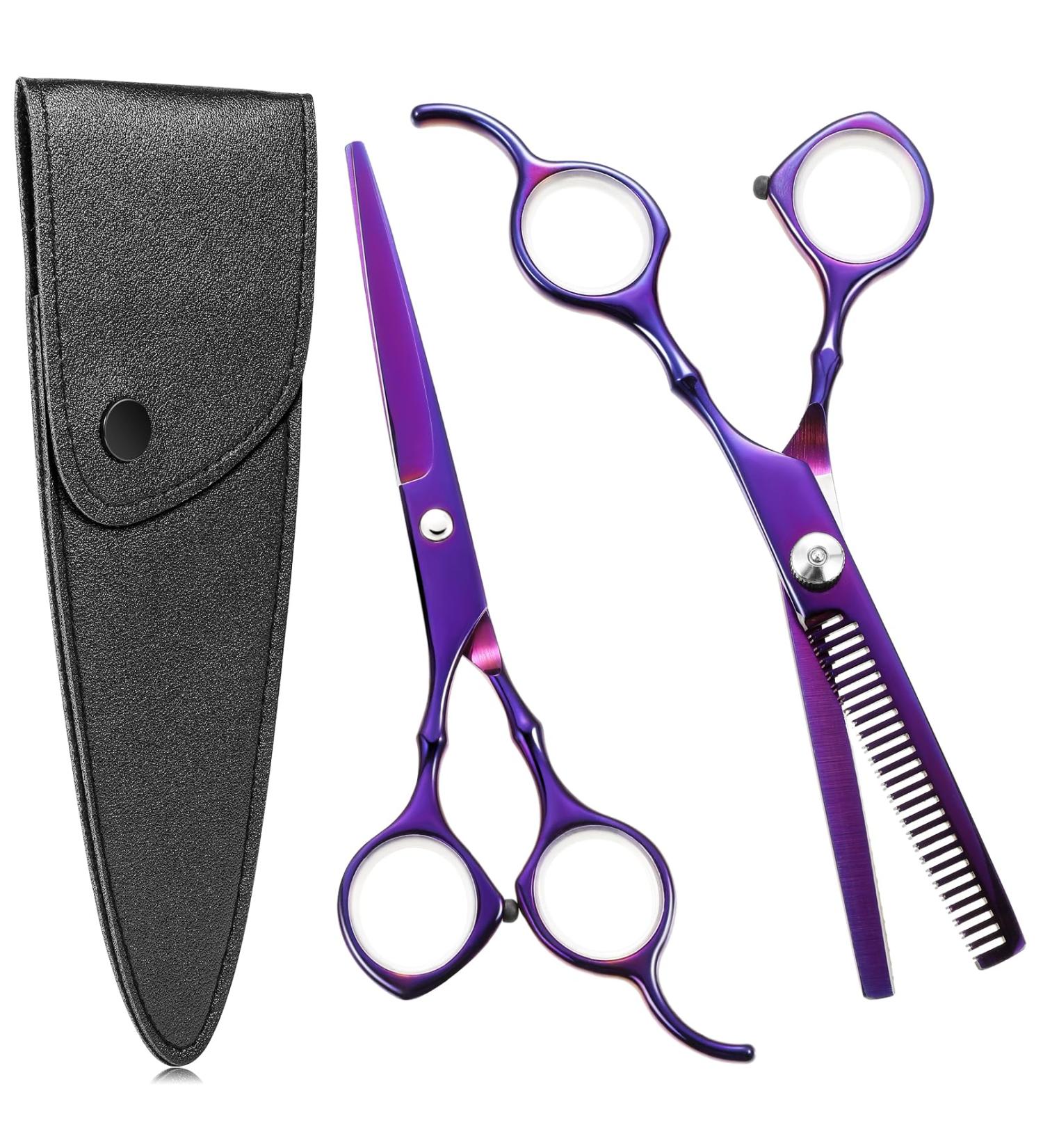 Professional 6.7 Inch Hairdresser Scissors Set - Sharp Stainless Steel Hair Cutting Shears with Protective Cover for Beginners & Pet Grooming - Buy Online on GoSupps.com