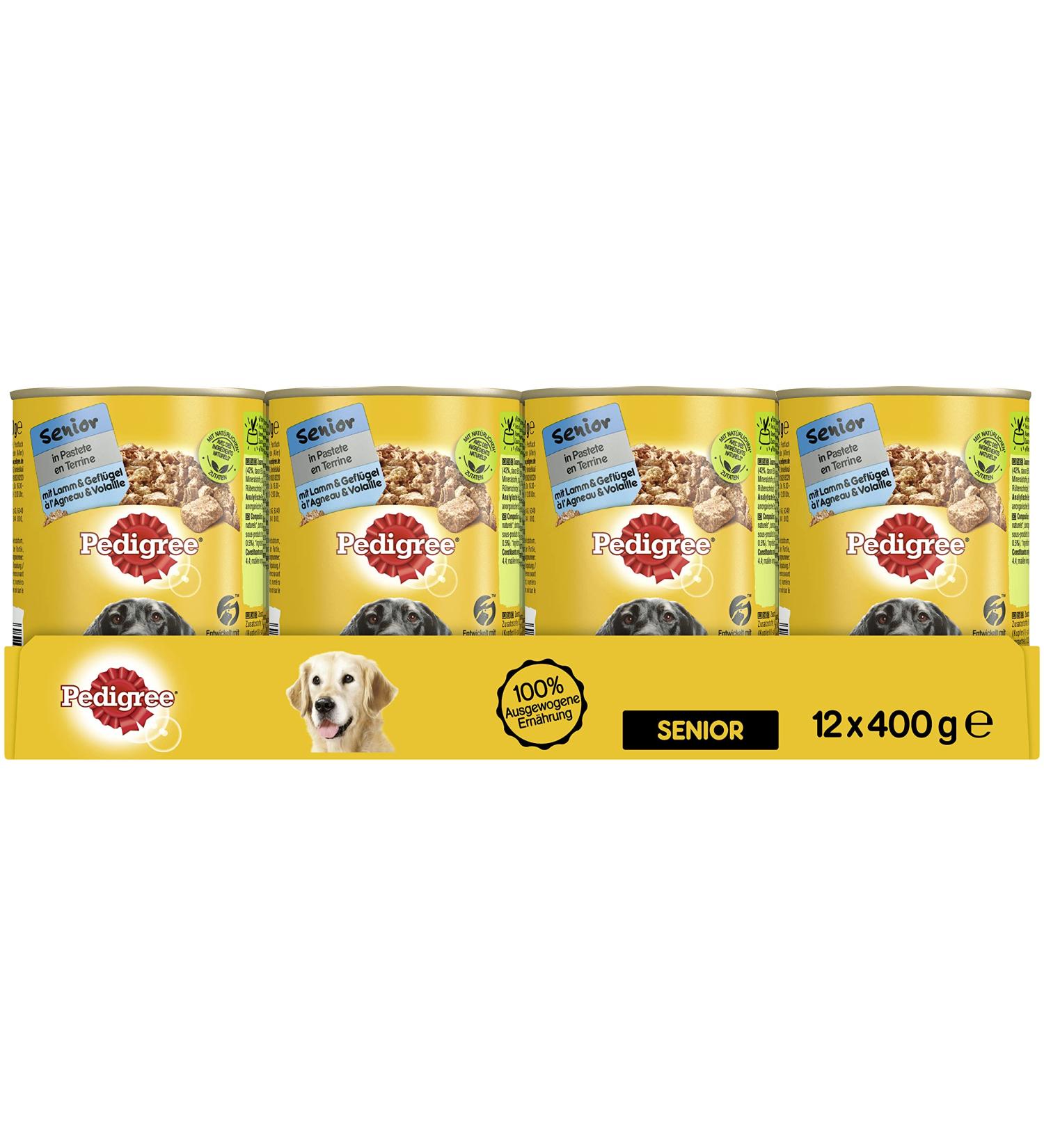 Pedigree dog food wet food senior lamb & poultry in pate 12 doses (12 x 400g) 4.8 kg (1 Pack) Senior lamb & poultry in Pastete