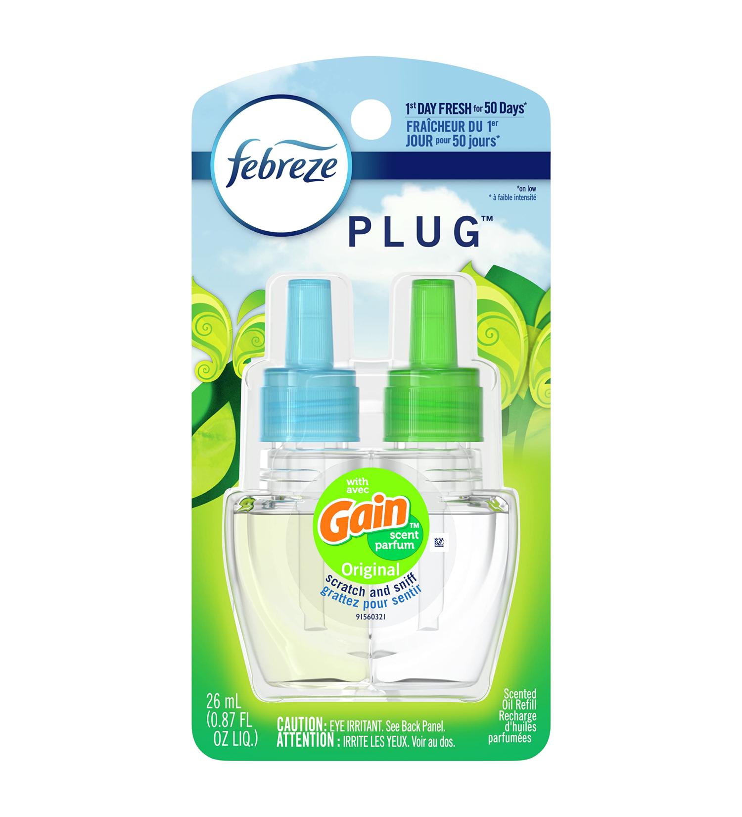 Febreze Odor-Fighting Fade Defy PLUG Air Freshener - Gain Original Scent - 0.87 fl. oz. Oil Refill - Buy Online on GoSupps.com