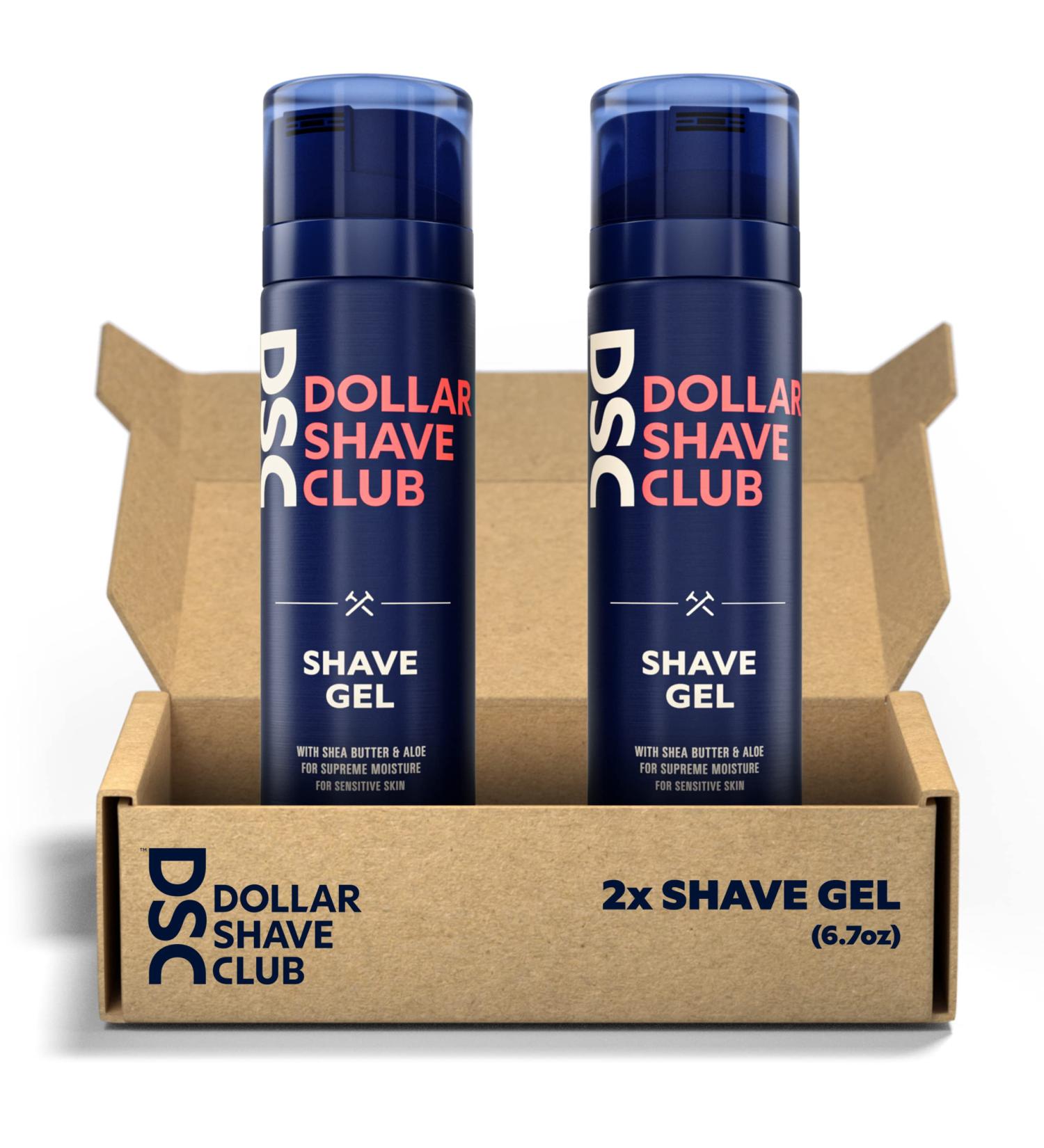 Dollar Shave Club Shea Butter & Aloe Shave Gel 2-Pack | Prevents Irritation, Long Lasting Lubrication | Safe for Sensitive Skin - Buy Online on GoSupps.com