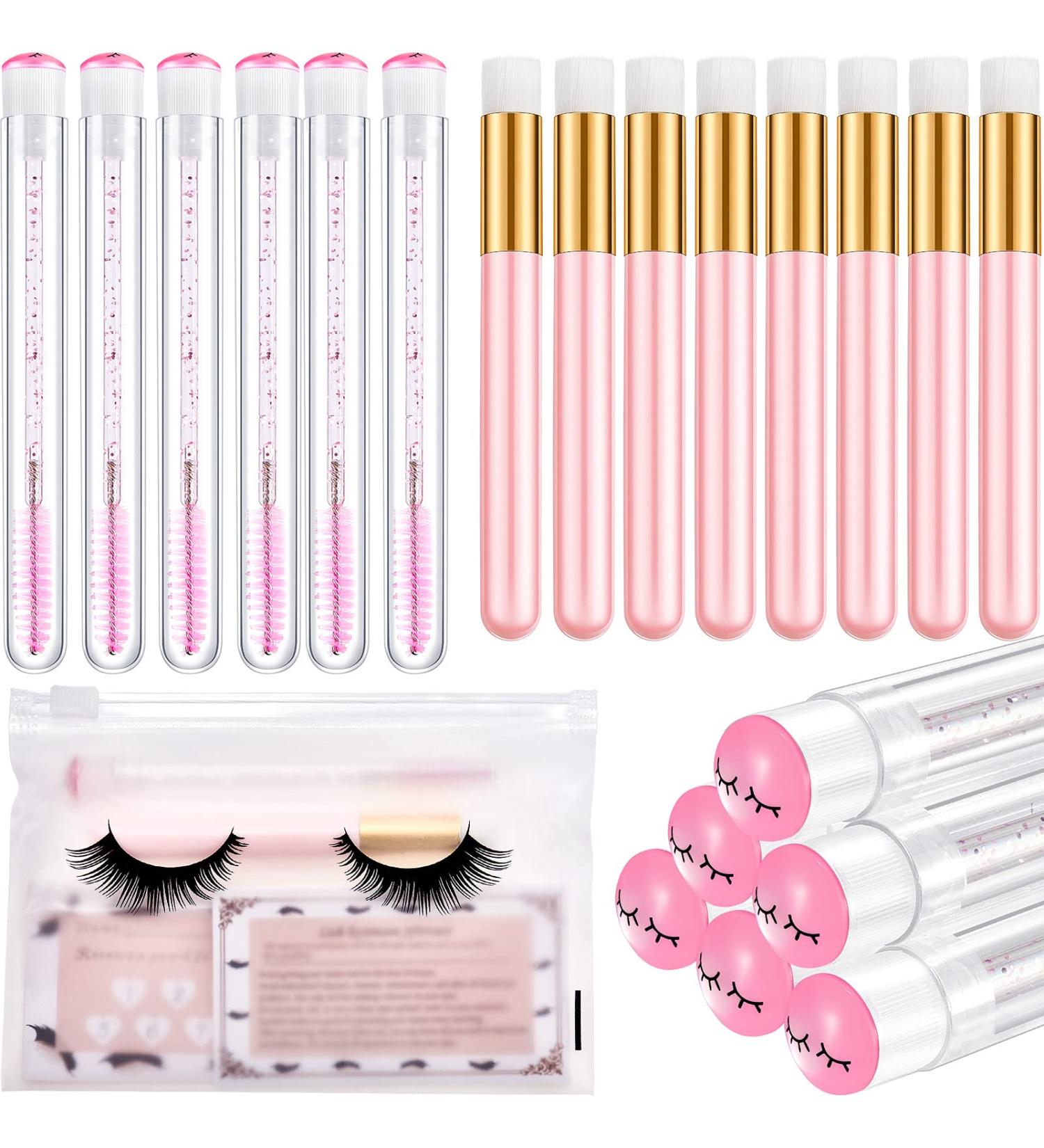 86-Piece Eyelash Aftercare Kit: Lash Shampoo Brushes, Mascara Wands, Aftercare Cards & more (Pink) - Buy Online on GoSupps.com