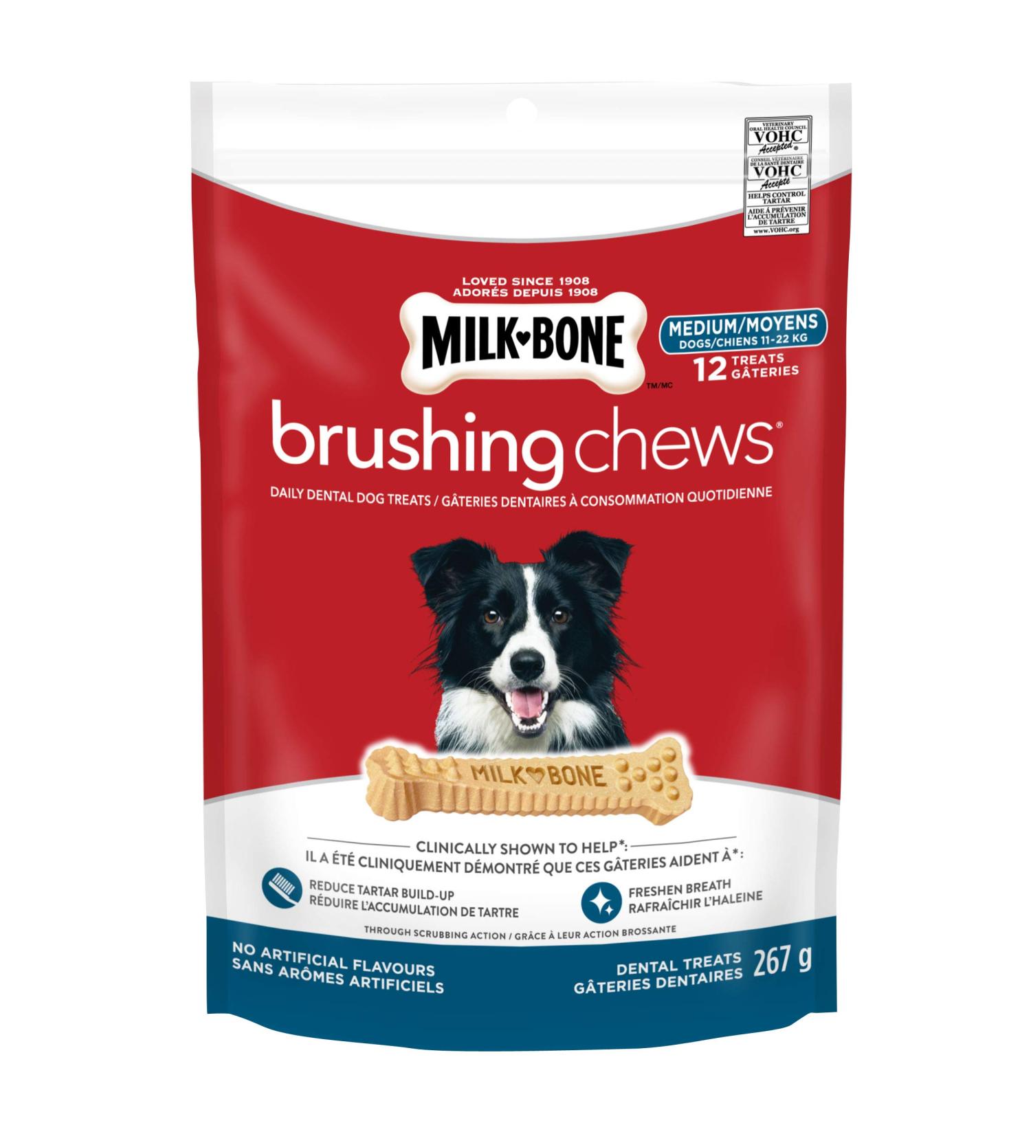 Milk-Bone Brushing Chews Medium Dog Dental Dog Treats 267g - Buy Online on GoSupps.com