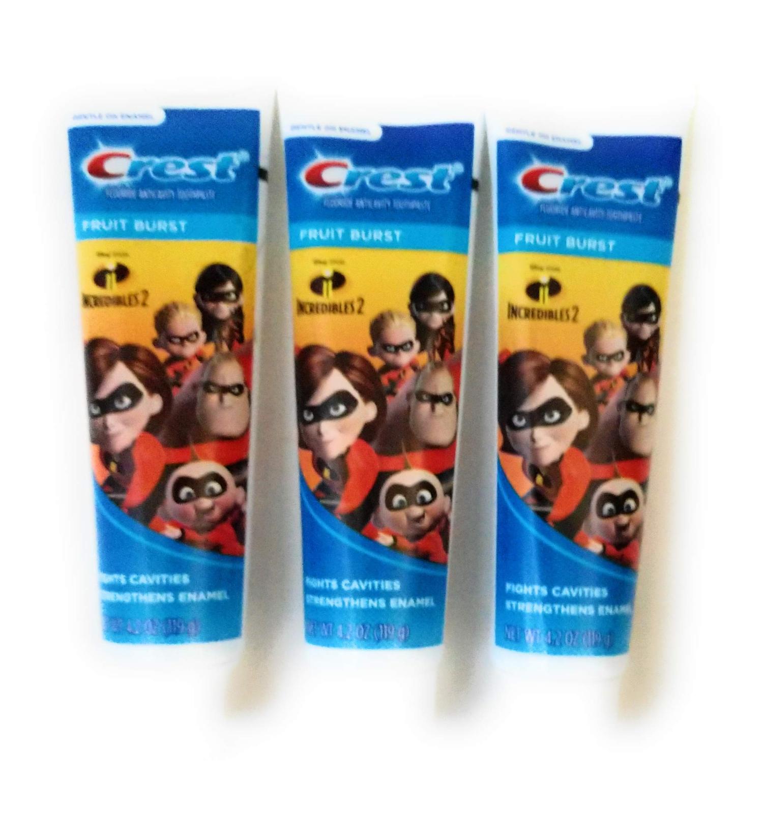 Crest Toothpaste 4.2 Ounce Kids Incredibles 2 Fruit Burst (124ml) (3 Pack)