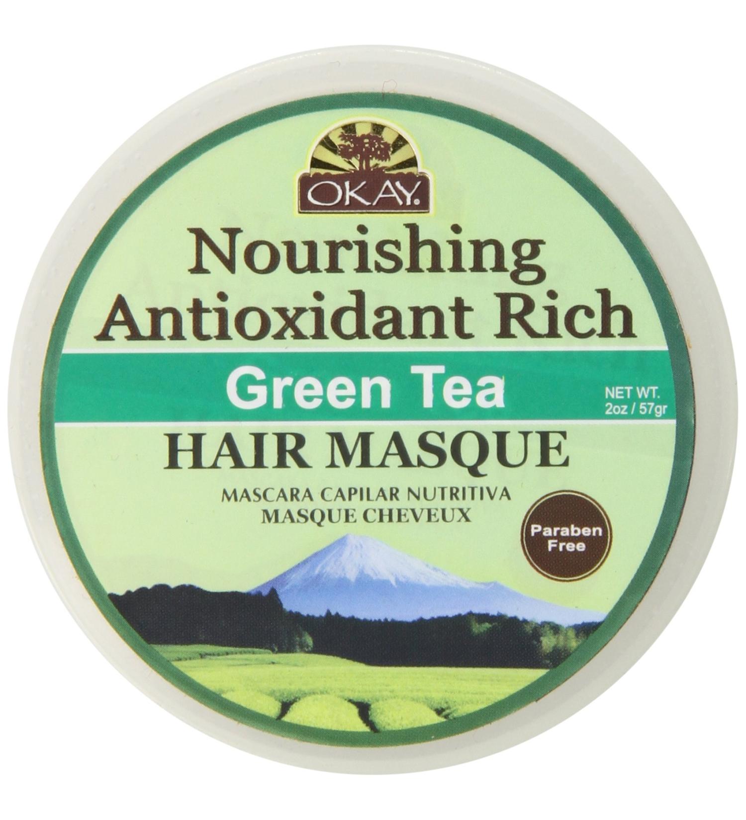 OKAY Green Tea Hair Masque | Antioxidant Rich & Nourishing | Revitalize All Hair Types | Paraben Silicone Sulfate Free | 2 oz - Buy Online on GoSupps.com