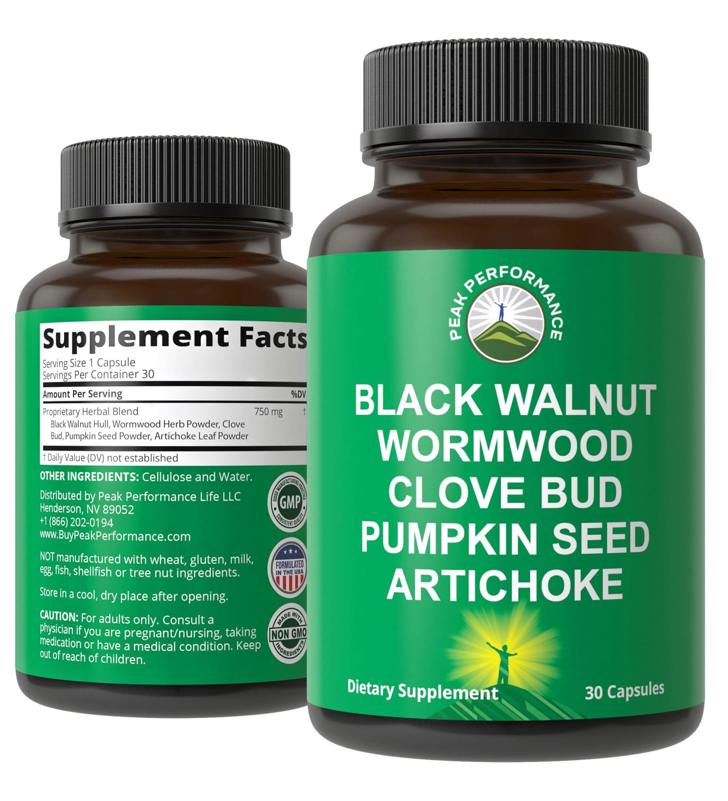 Wormwood Black Walnut Clove Cleanse For Humans. Elimination Detox + Intestinal Support Capsules Supplement for Adults and Kids. Pills with Artichoke and Pumpkin Seed for Additional Benefits - Buy Online on GoSupps.com