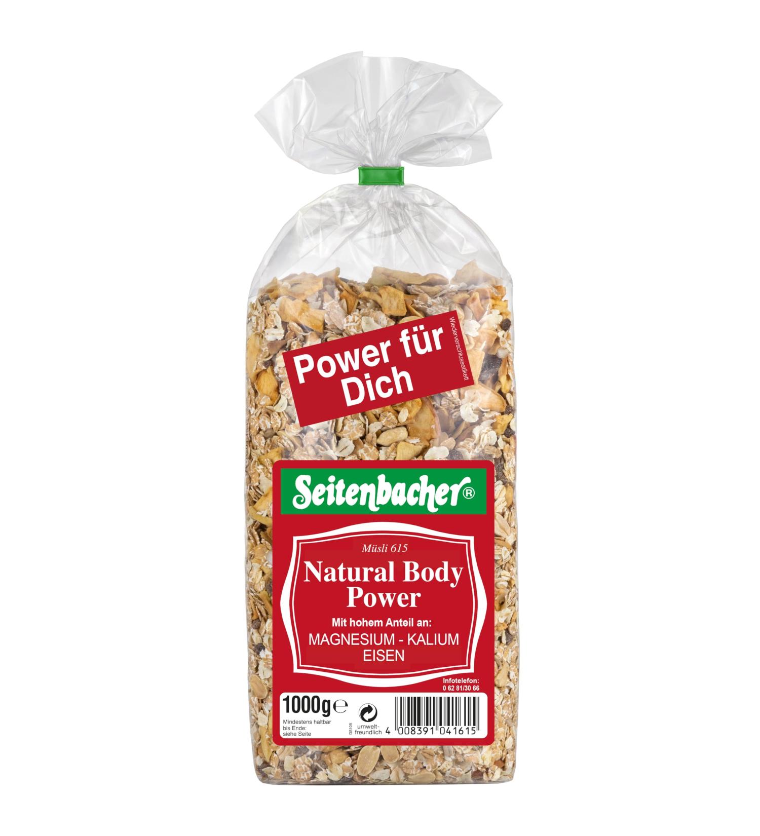 Seitenbacher Muesli Natural-Body-Power I Grains entiers I Sans sucre ajout I Sans mati res grasses ajout es I (1 x 1000 g) 1 kg (Lot de 1) - Buy Online on GoSupps.com