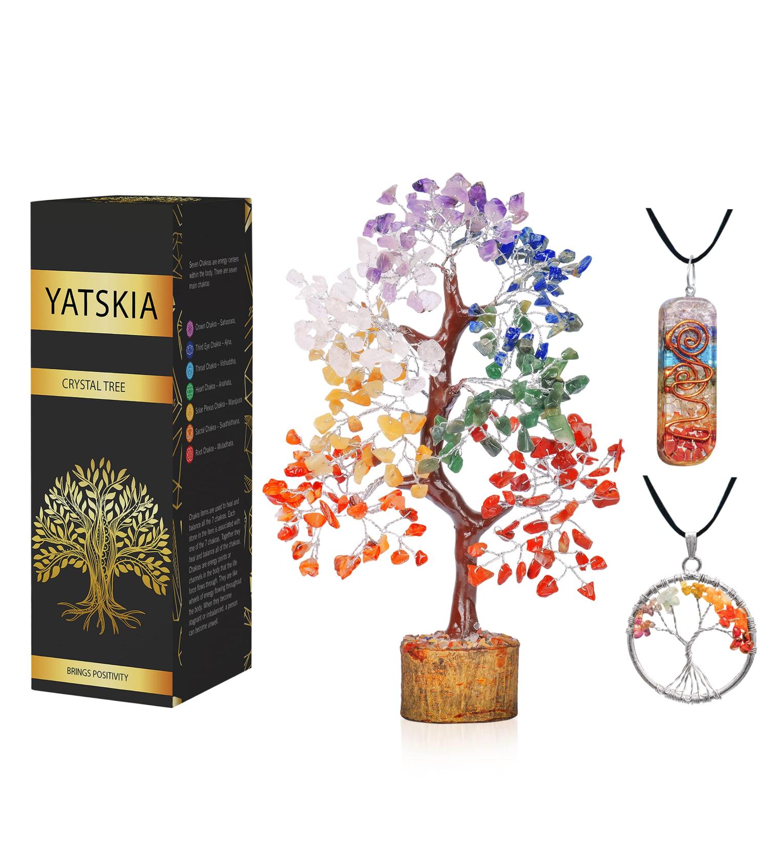 Chakra Tree of Life with Seven Chakra Stones - Meditation and Home Decor Accessory for Women - Bonsai Tree with Healing Crystals - Buy Online on GoSupps.com