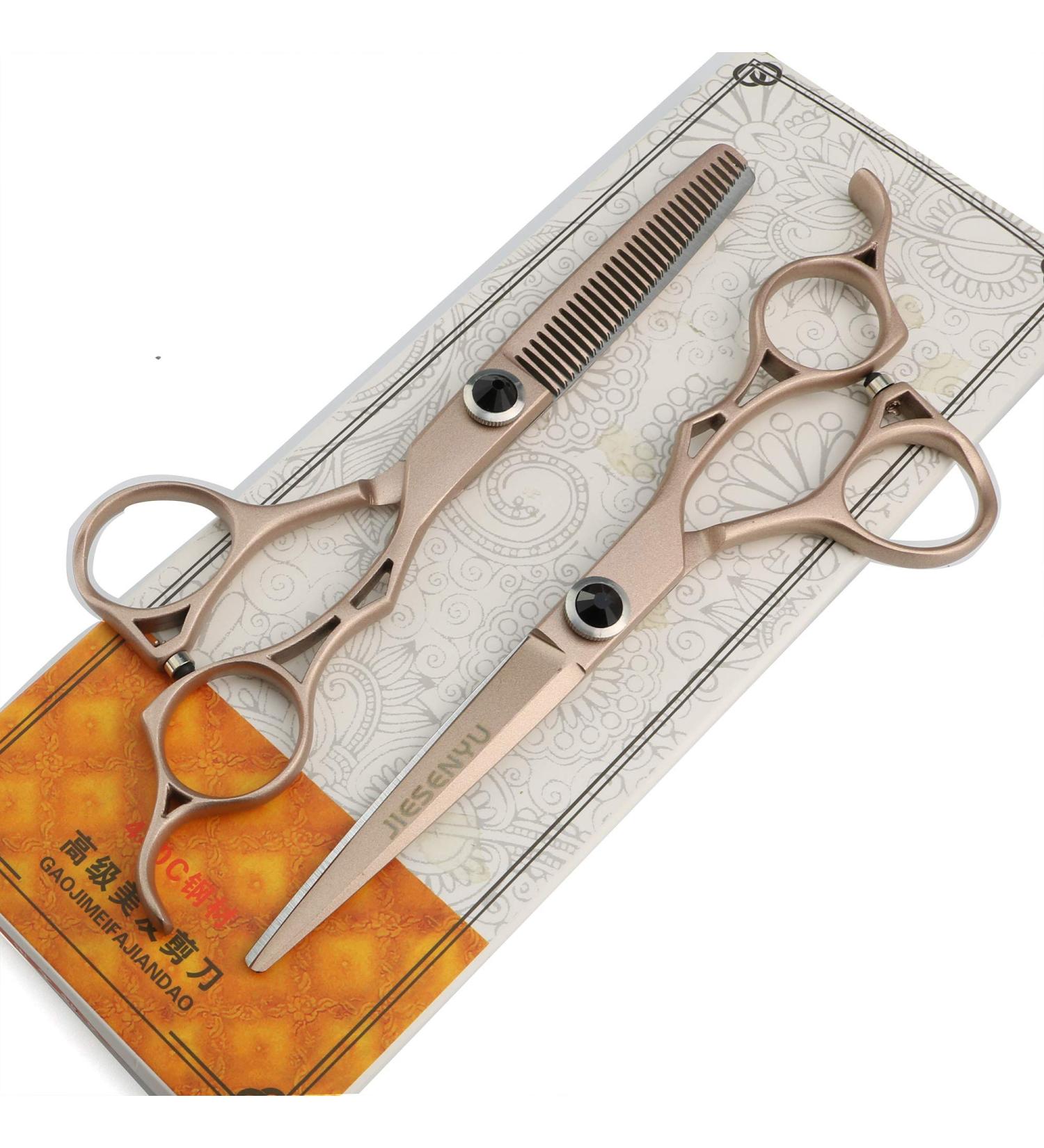 Japan 440C stainless steel hairdressing scissors Flat scissors Tooth scissors Thin scissors Perfect cut hair Create a stylish look (set) - Buy Online on GoSupps.com