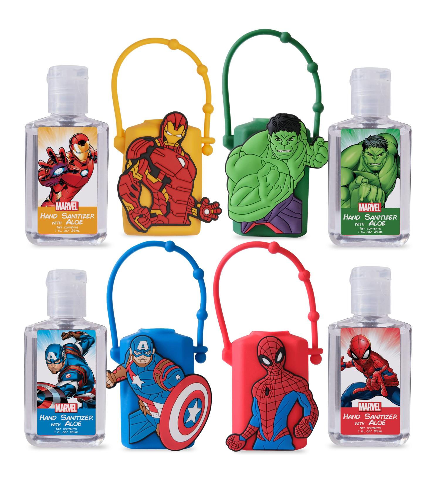 Disney Store Marvel Hand Sanitizer Holder Set - Pack of 4 | Refillable & Portable Sanitizers with Clips - Buy Online on GoSupps.com