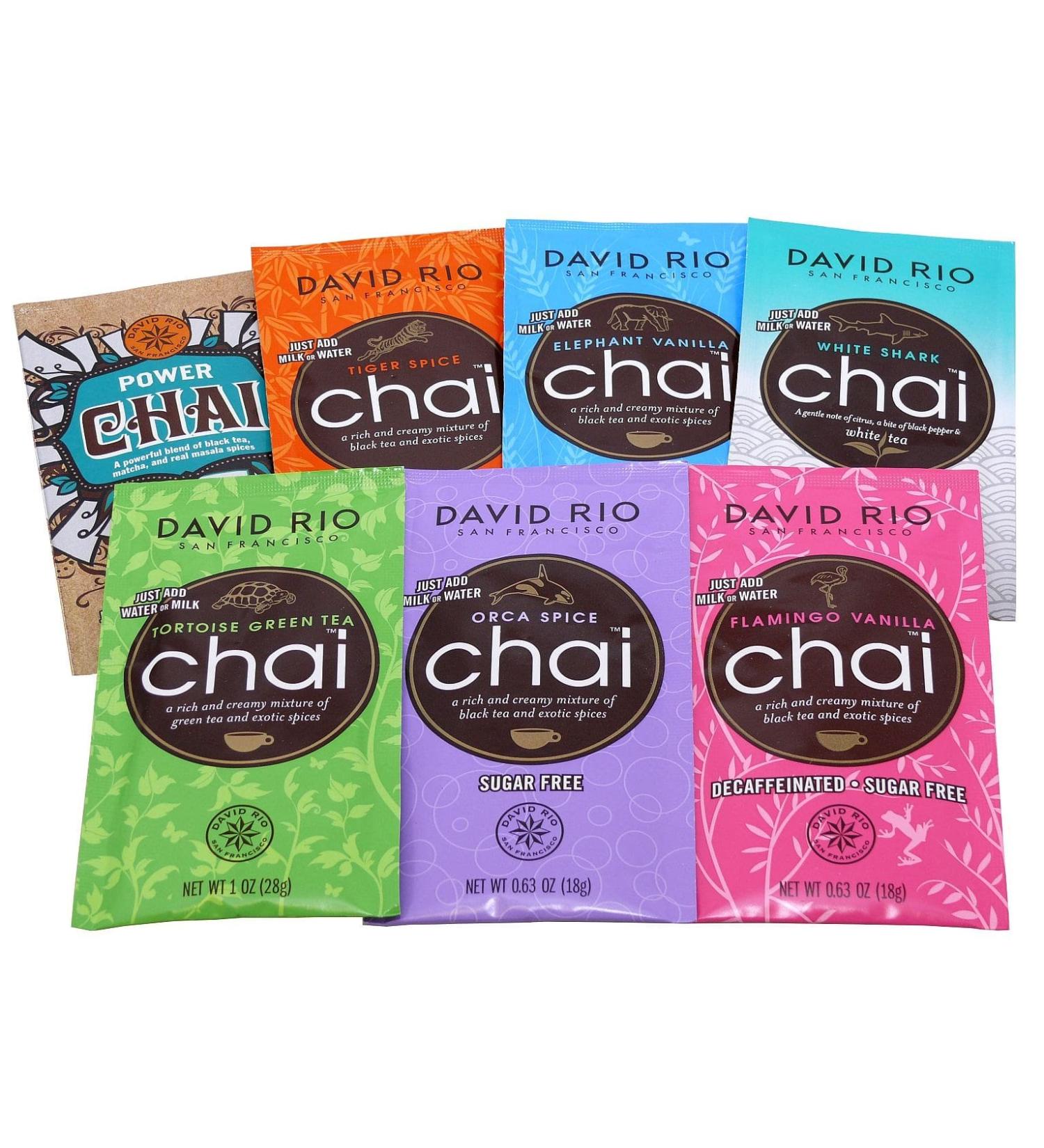 David Rio Chai Latte Sample Pack - 7 Varieties 168g | International Shipping Available - Buy Online on GoSupps.com